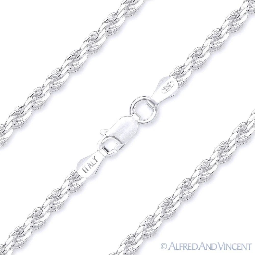 Other 2mm Twist-Rope D-Cut Link Italian Chain Bracelet 7" Size ONE SIZE - 1 Thumbnail