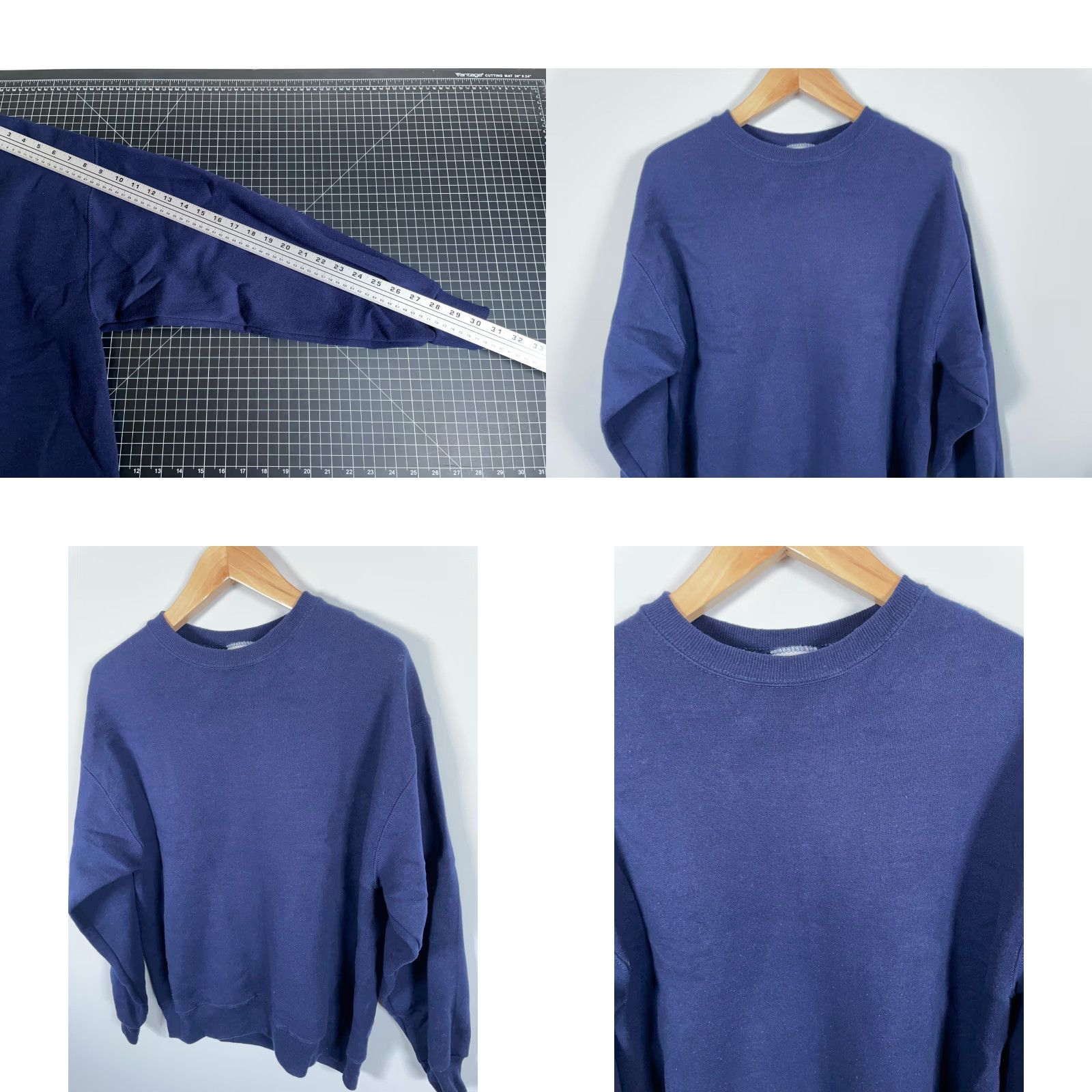 Vintage VINTAGE 90s Bassett-Walker Sturdy Sweats Sweatshirt XL Dark Blue Men's Pullover Crew Neck Heavyweight Cotton-Blend Fleece Size US XL / EU 56 / 4 - 8 Thumbnail