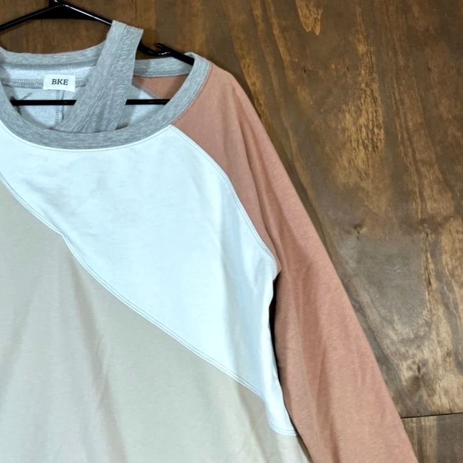 BKE BKE Womens Sweater Gray MultiColor Block Side Slits M/L Pullover Knit Slit Sleeve Womens Size L / US 10 / IT 46 - 5 Thumbnail