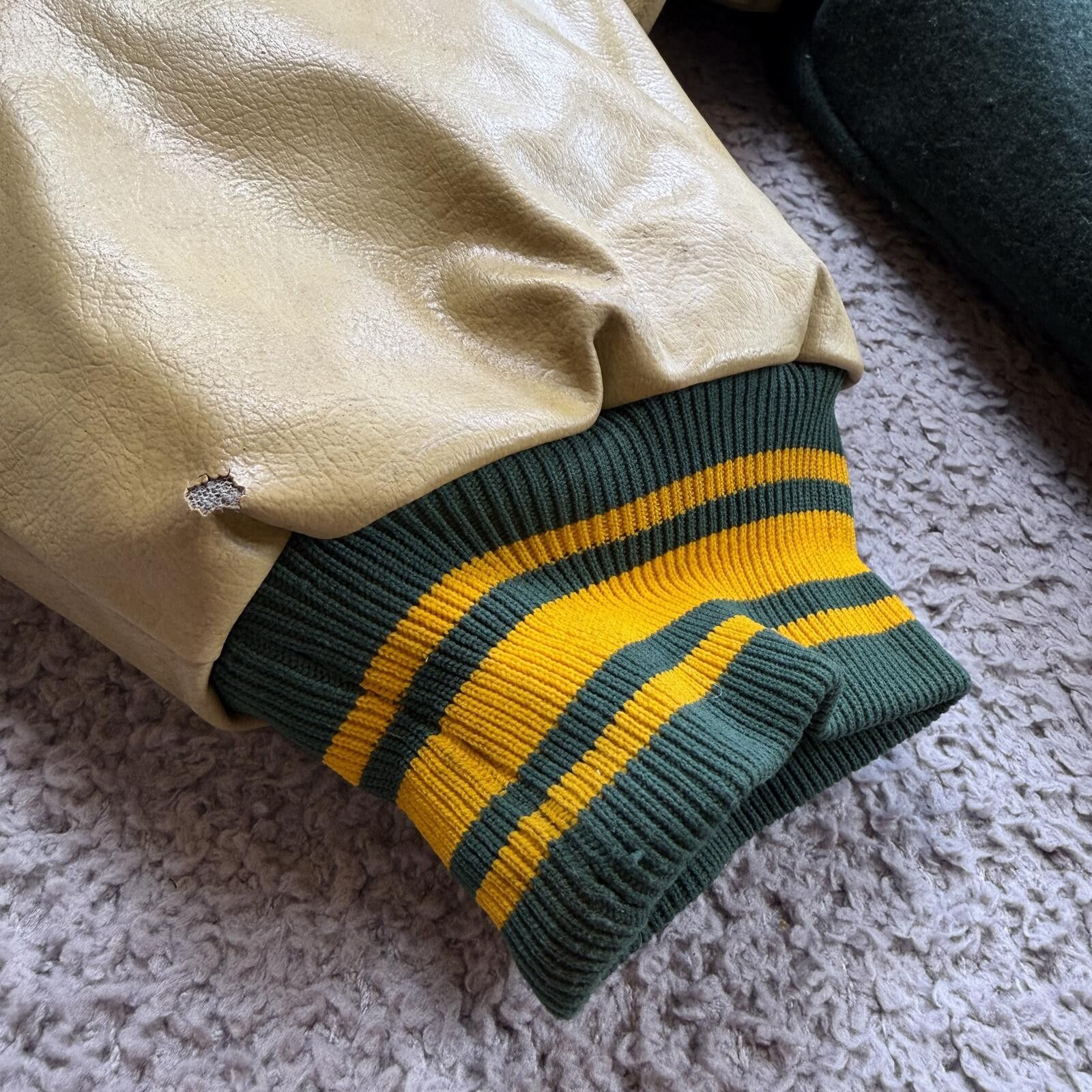 Other Vintage Notre Dame Varsity Jacket Green Wool Leather XXL Size US XXL / EU 58 / 5 - 9 Thumbnail