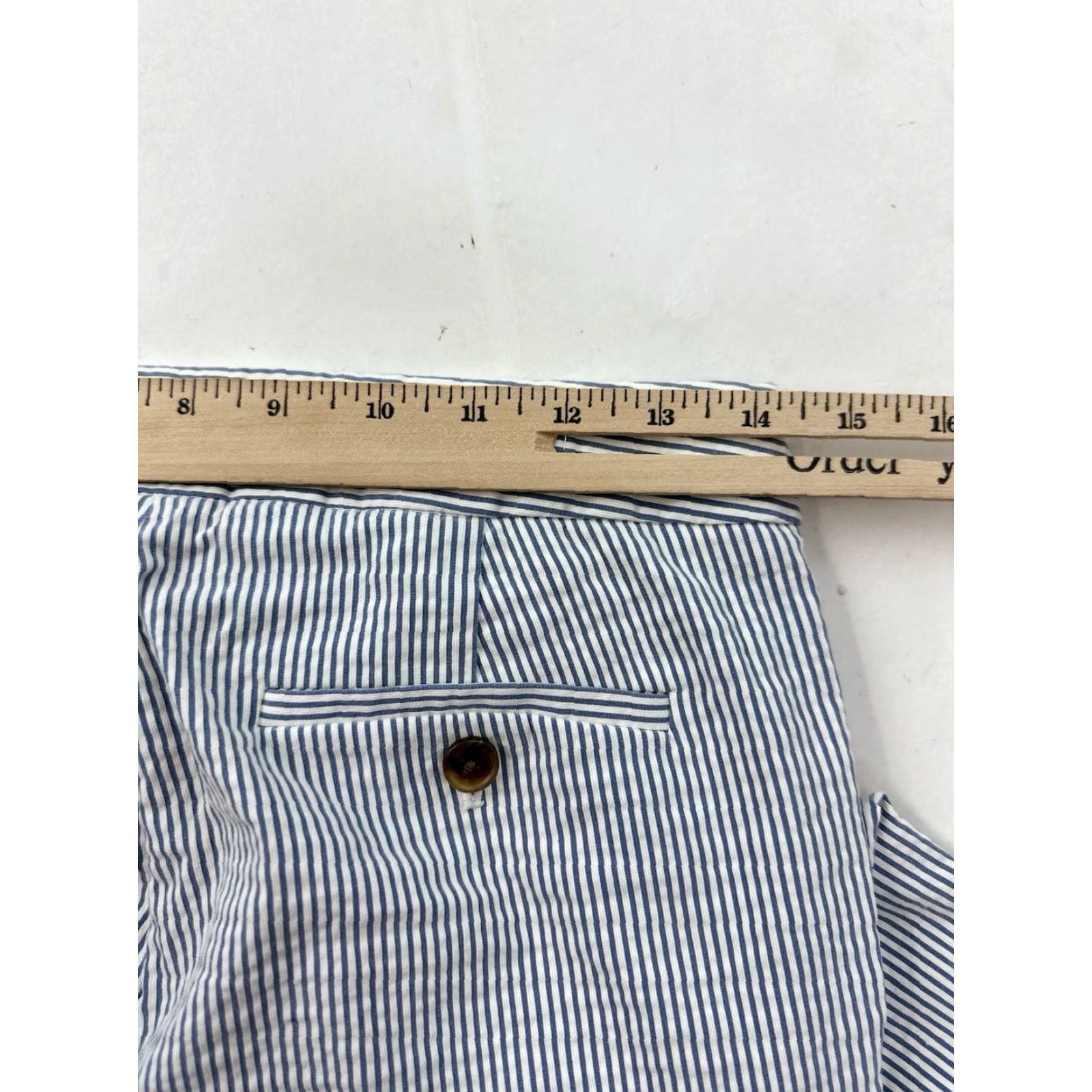 J.Crew VINTAGE J.Crew Women's Chino Pants Size 0 Mid Rise Straight Leg Striped Blue White Casual Size 25" / US 0 / IT 36 - 7 Thumbnail