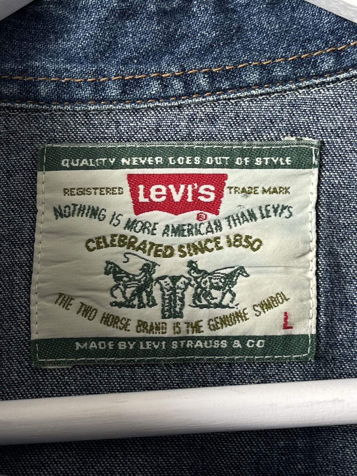 Levi's 90's Vintage Levi's Western Denim Button Up Shirt Red Tab Size US L / EU 52-54 / 3 - 8 Thumbnail