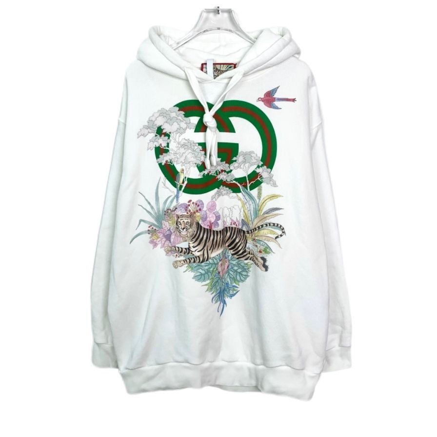 Gucci Gucci Logo Print Hooded Long Sleeve Sweatshirt (Size M) Size M / US 6-8 / IT 42-44 - 1 Thumbnail