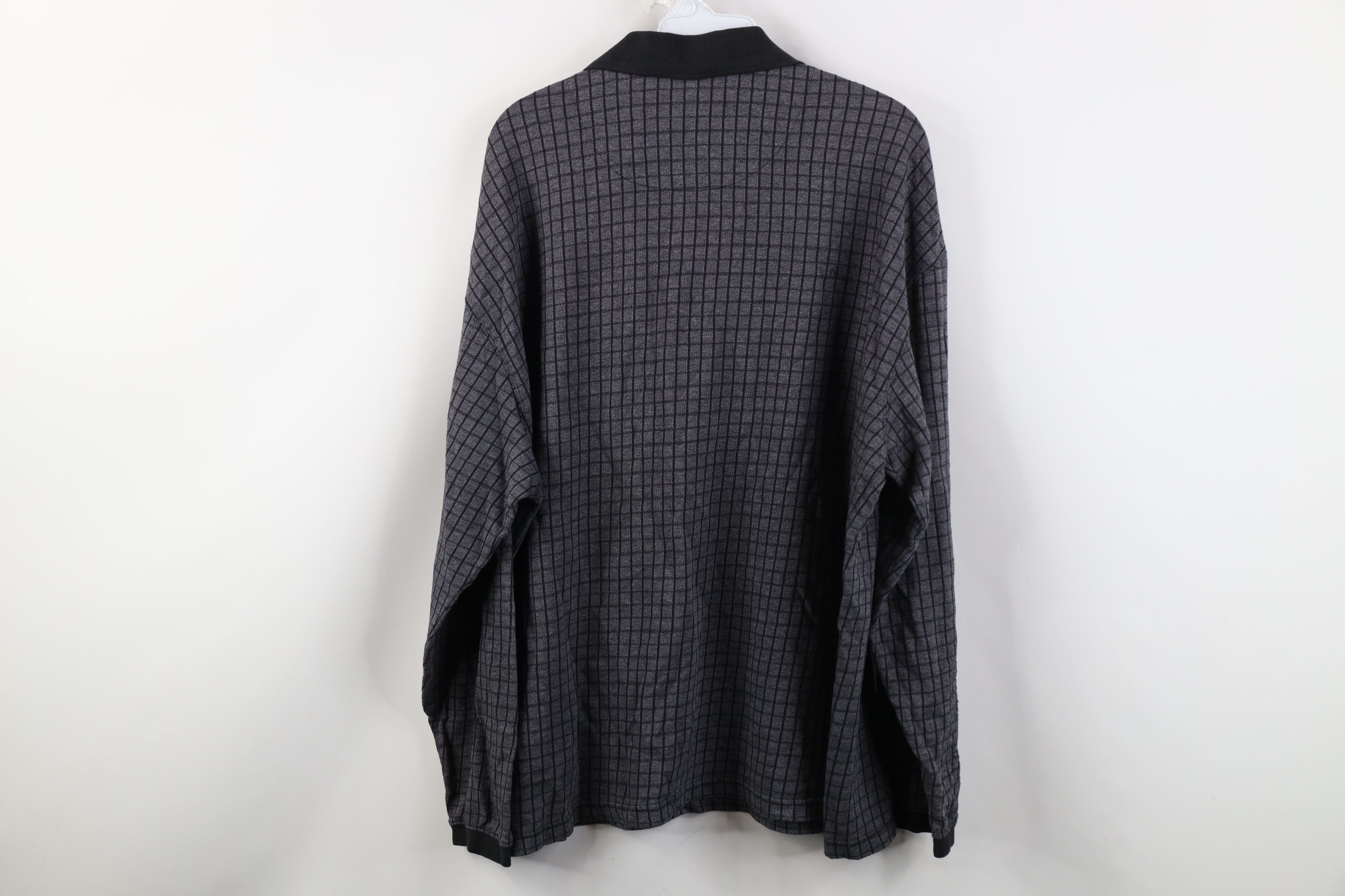 Vintage Vintage 90s Streetwear Long Sleeve Rugby Polo Shirt Plaid Size US XXL / EU 58 / 5 - 11 Thumbnail