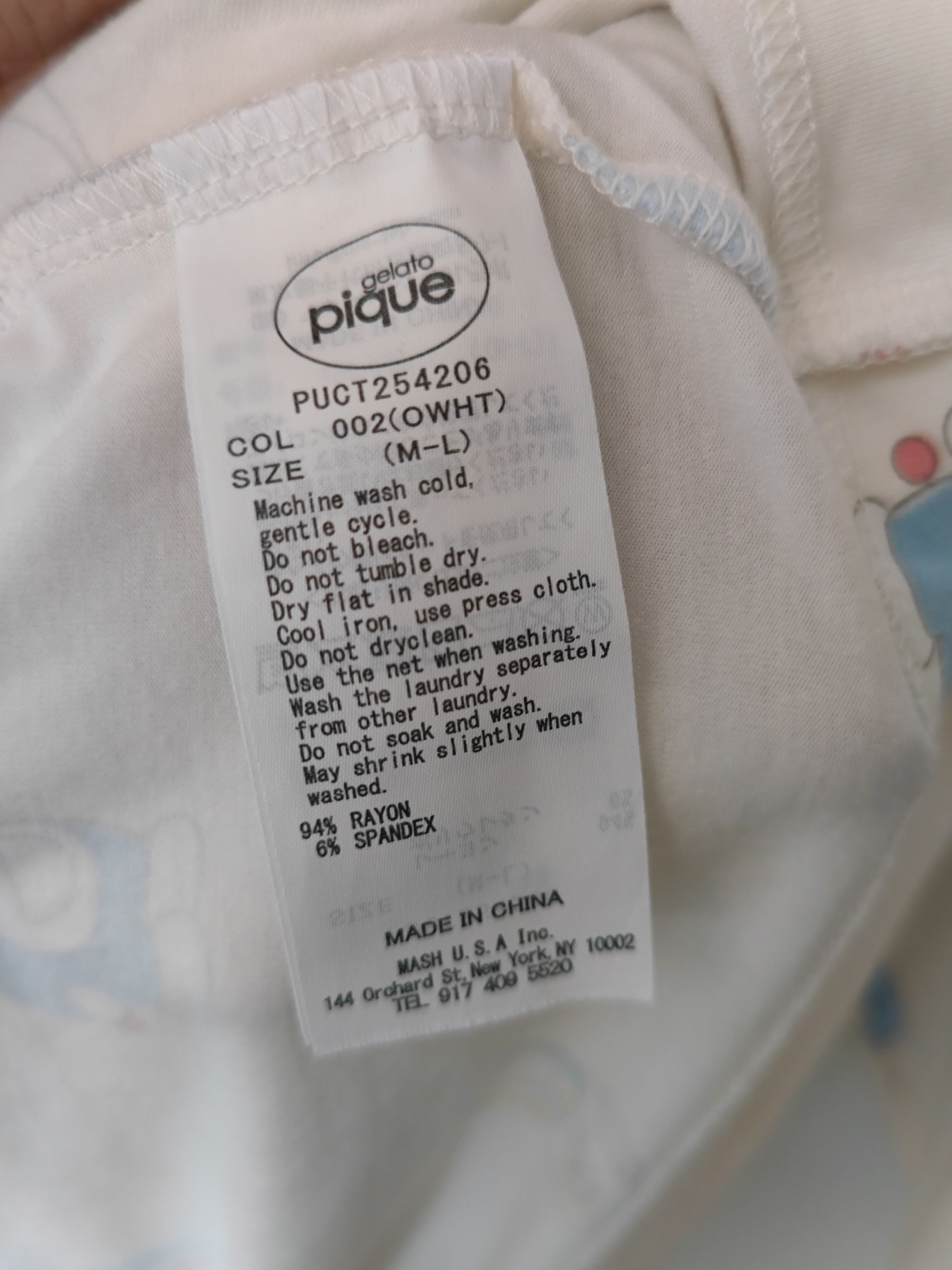 Japanese Brand GELATO PIQUE X Doraemon Sleepwear cream white shirt top Size L / US 10 / IT 46 - 2 Thumbnail
