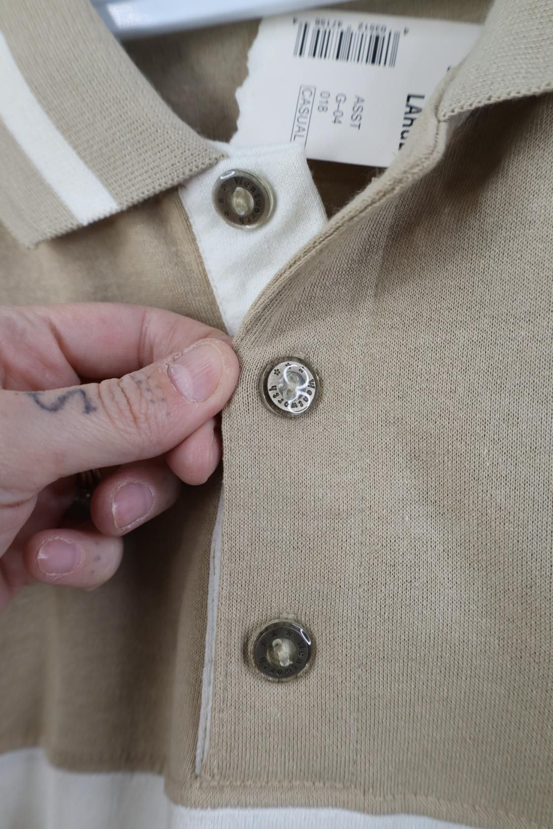 Vintage Deadstock Vintage 90s Streetwear Block Knit Long Sleeve Polo Size US L / EU 52-54 / 3 - 7 Thumbnail
