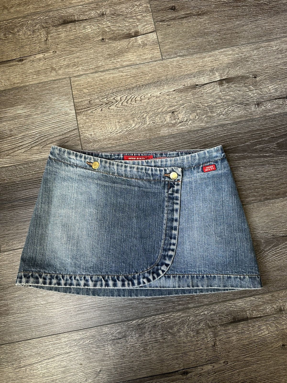 Miss Sixty Mini Vintage Wrap Skirt Denim