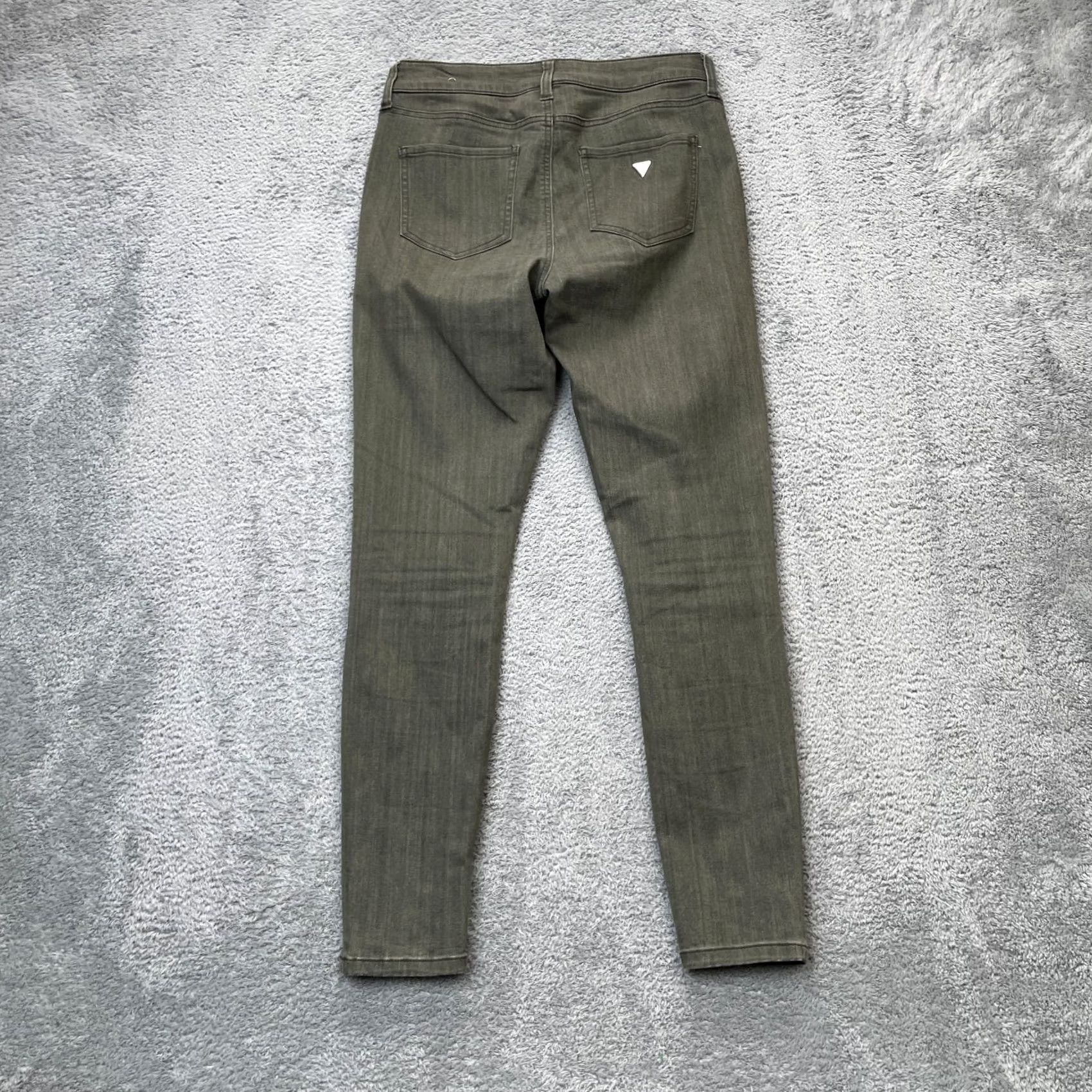 Guess GUESS Jeans Womens Skinny Denim Cotton 29 Green High Rise Tahiana Logo 5-Pocket City Womens Jeans Size 30" / US 8 / IT 44 - 2 Thumbnail