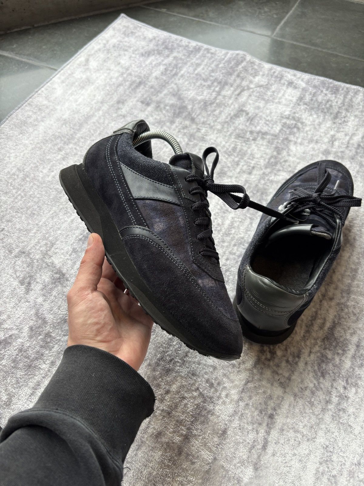 Santoni Santoni Low-Top Sneakers Combined Suede Leather Size US 8.5 / EU 41-42 - 10 Thumbnail
