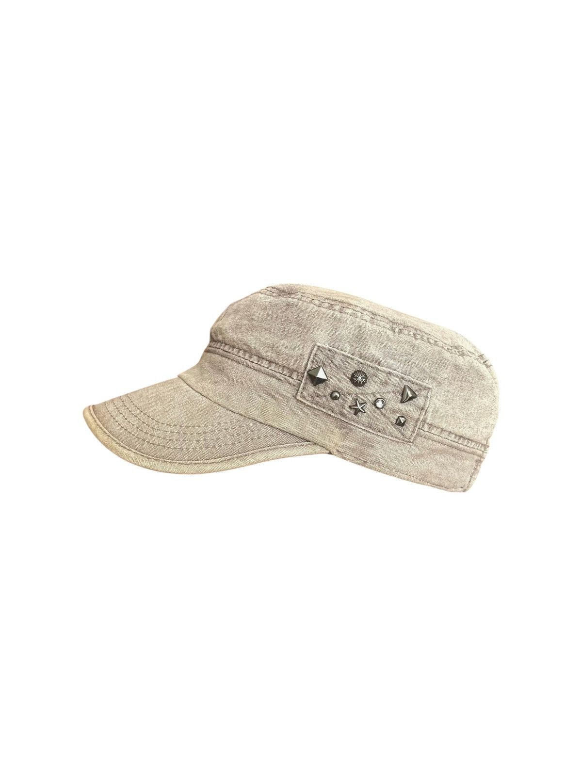 Japanese Brand 2000s Vintage Sun Faded Studded Cadet Hat Goth Punk Emo Vkei Size ONE SIZE - 1 Thumbnail