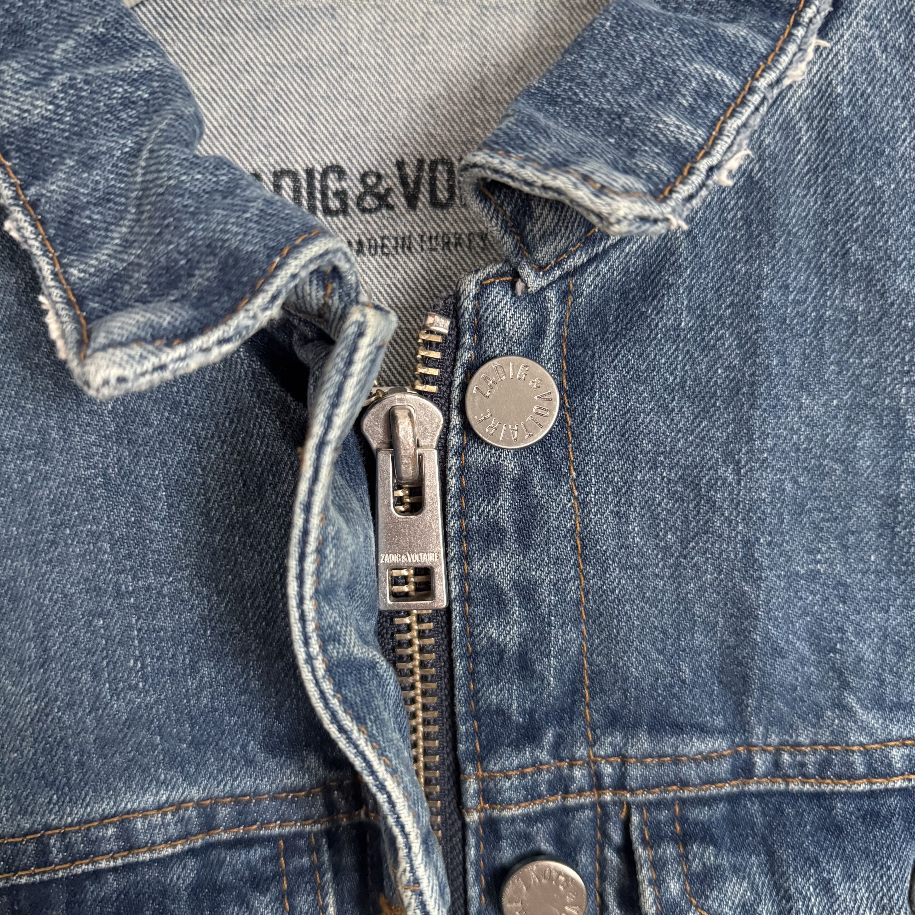Zadig & Voltaire Women's ZADIG & VOLTAIRE KIOKY Jeans Denim Distressed Jacket Size S / US 4 / IT 40 - 8 Thumbnail