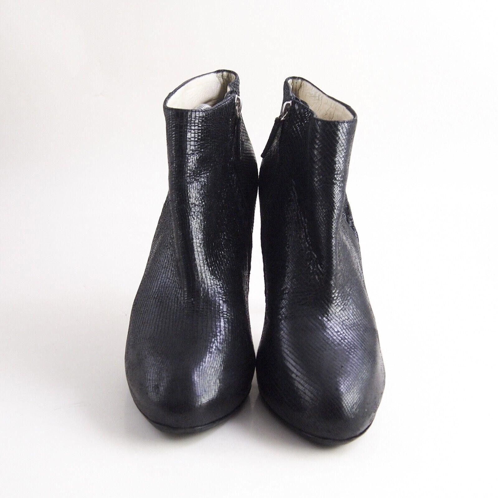 Designer Rupert Sanderson Booties Heel Black Leather US 8 EU 38 Size US 8 / IT 38 - 3 Thumbnail