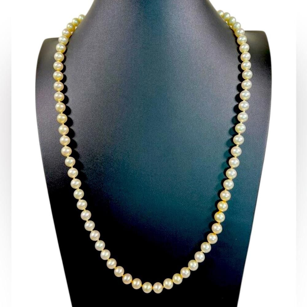 Designer Cream-coloured Pearl Necklace Size ONE SIZE - 1 Thumbnail