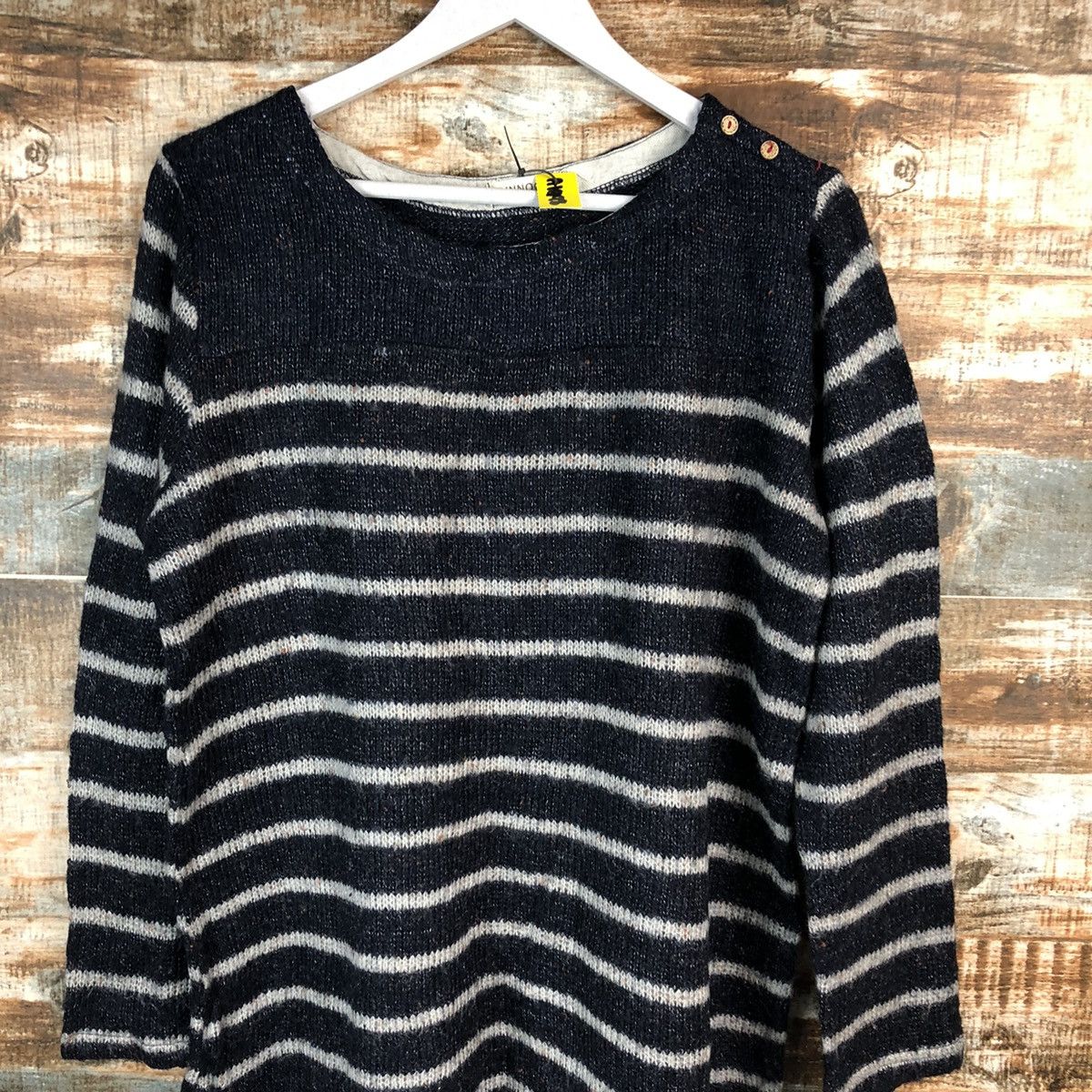 Japanese Brand × OVER THE STRiPES Innoce Dark Blue Stripe Knitwear #A1698 Size L / US 10 / IT 46 - 5 Thumbnail