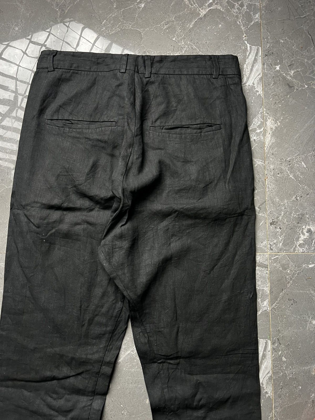 Layer-0 Layer-0 Five Pocket Black Linen Trousers Pants Size US 32 / EU 48 - 4 Thumbnail