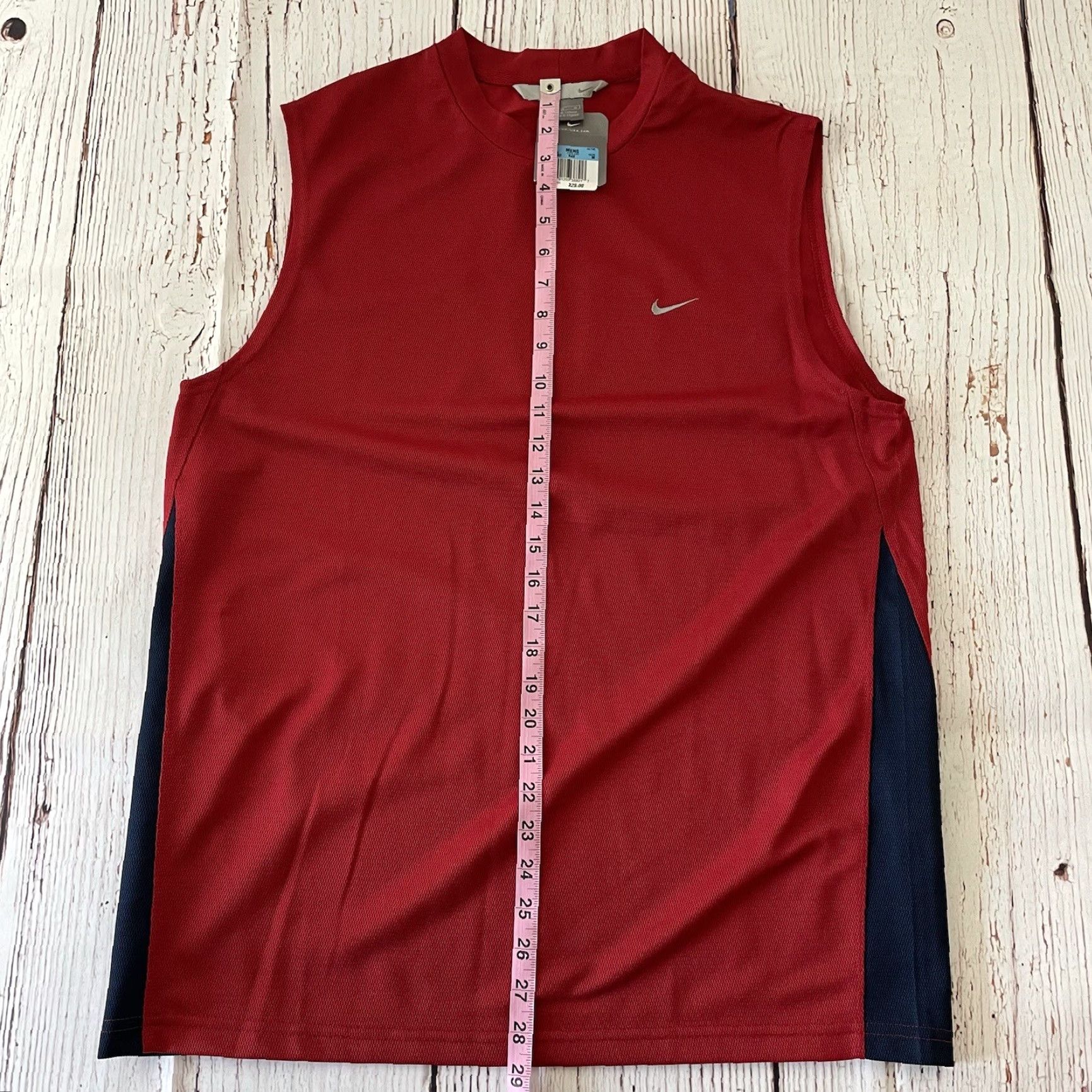 Nike Nike Essential Check Tank Shirt Mens Red M Athletic Sleeveless Vintage Size US M / EU 48-50 / 2 - 6 Thumbnail