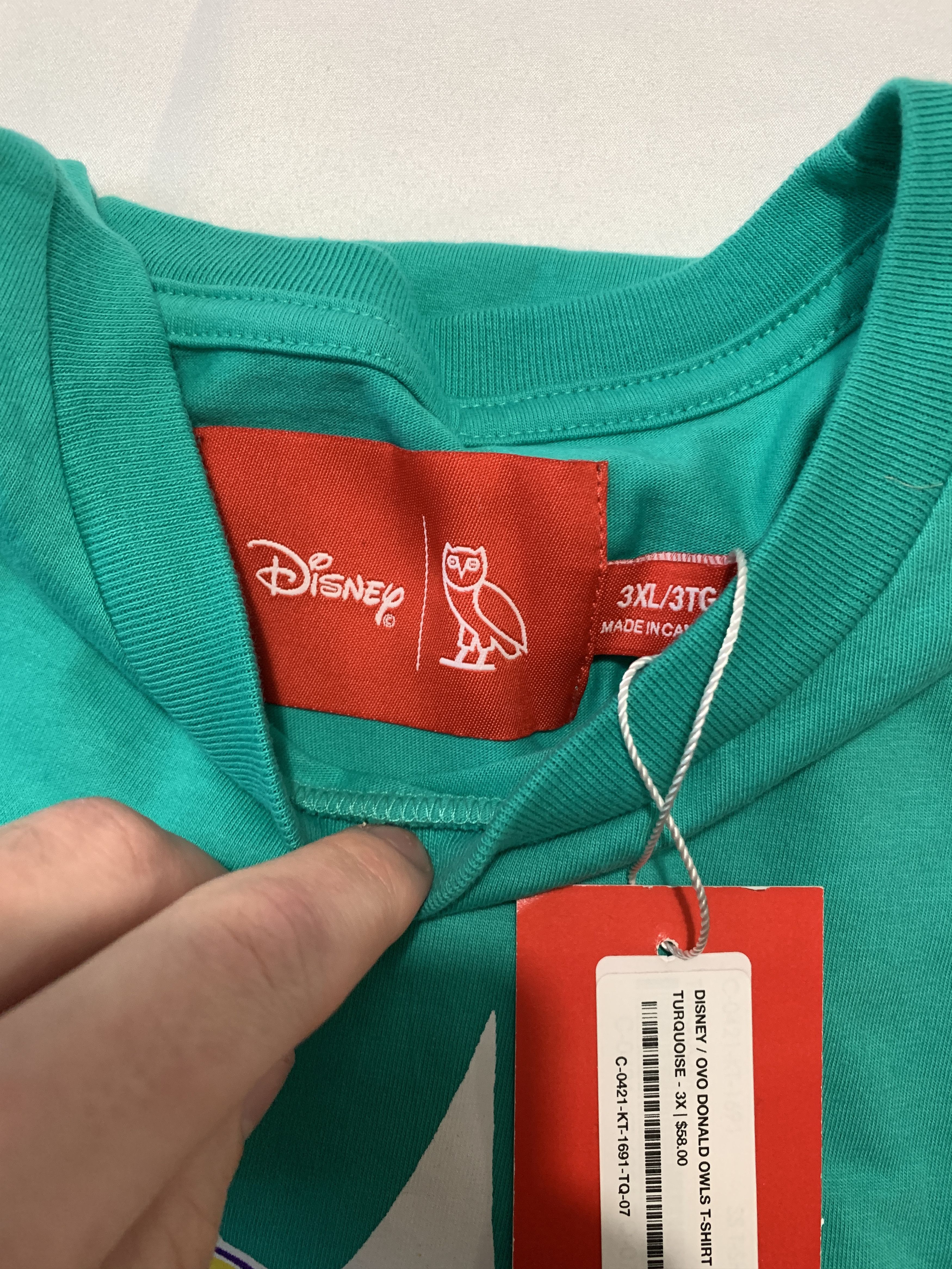 Disney OVO x Disney Donald "OWLS" T-shirt Turquoise XXXL Size US XXL / EU 58 / 5 - 6 Thumbnail