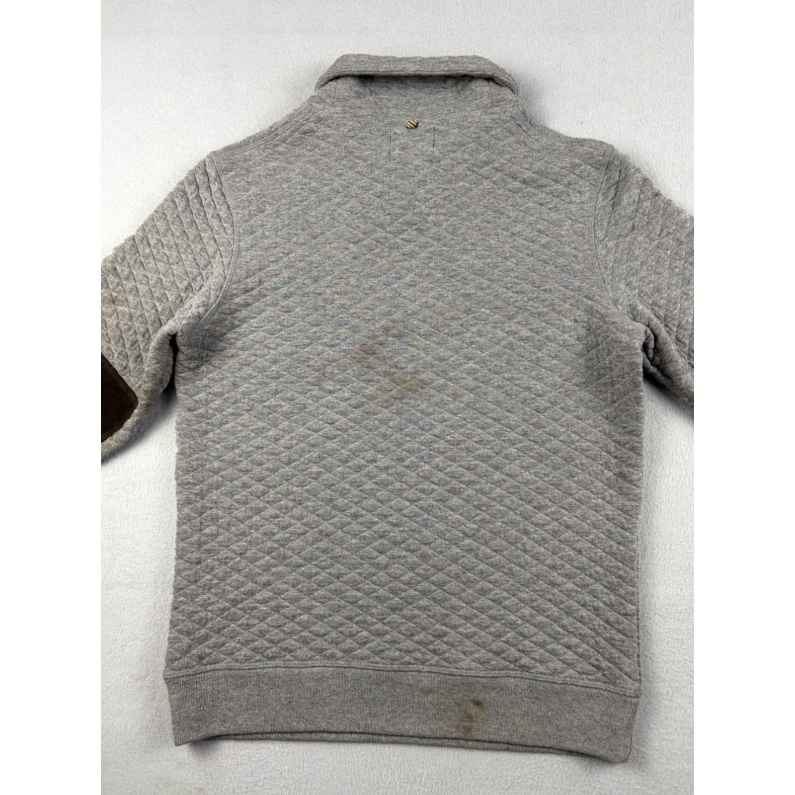 Billy Reid Billy Reid Sweater Men S Gray Henley Mock Neck Quilted Elbow Patch Cotton Knit Solid Tightly Knit Classic Knitwear Size US S / EU 44-46 / 1 - 7 Thumbnail