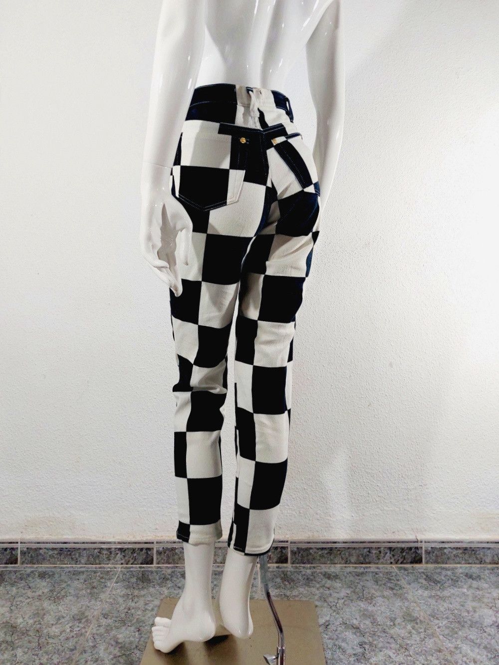 Versace Jeans Couture Versace Miami Tropical Palm Tree Checkered Pants Size 24" / US 00 / IT 34 - 8 Thumbnail