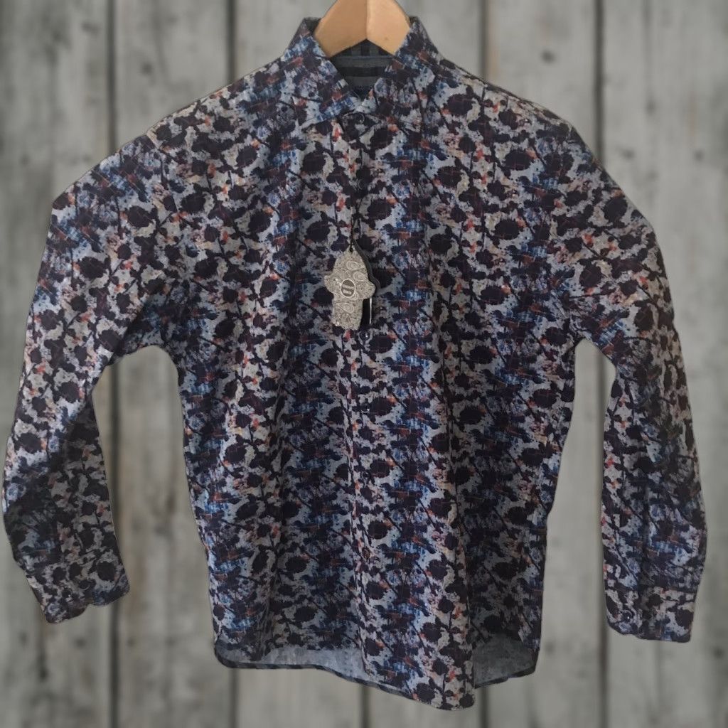 Vintage Visconti Black Shirt Mens Size Small L/S Modern Splat Print Blue Multi 25 NEW Size US S / EU 44-46 / 1 - 1 Thumbnail