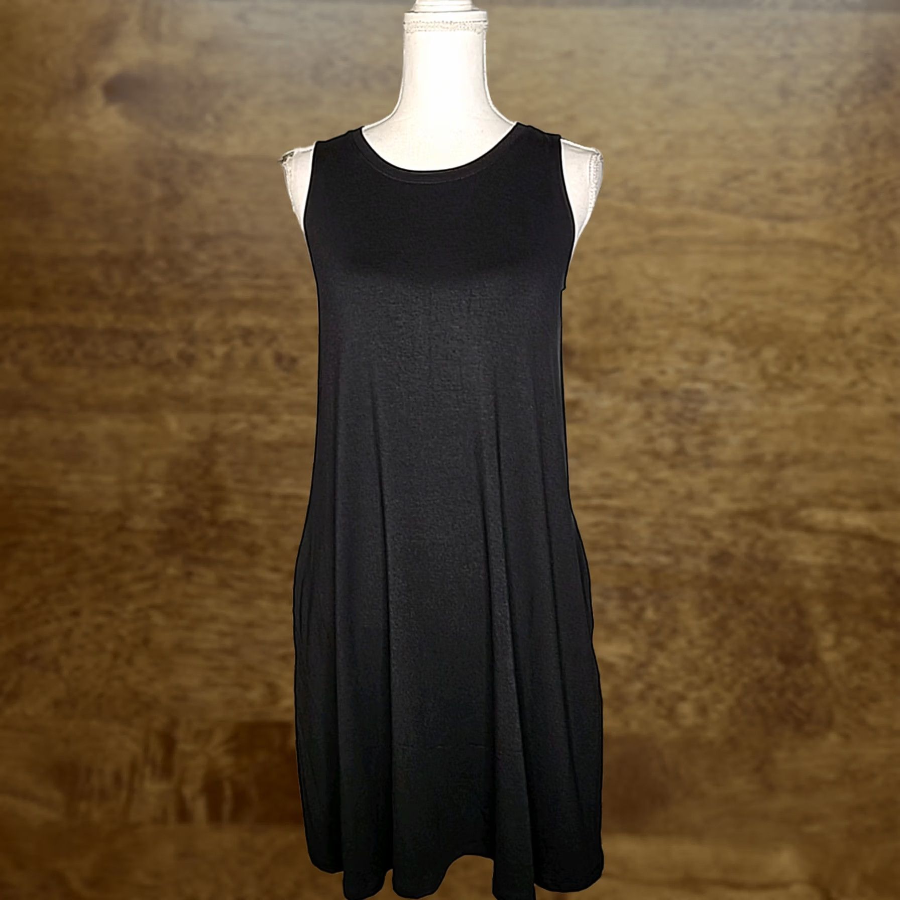 time and tru black dress Vintage Women's XL Knit Tank Dress Sleeveless Pockets NWT Tank dress Black Lace Wedding Dress custom-size A braided self Size:US22