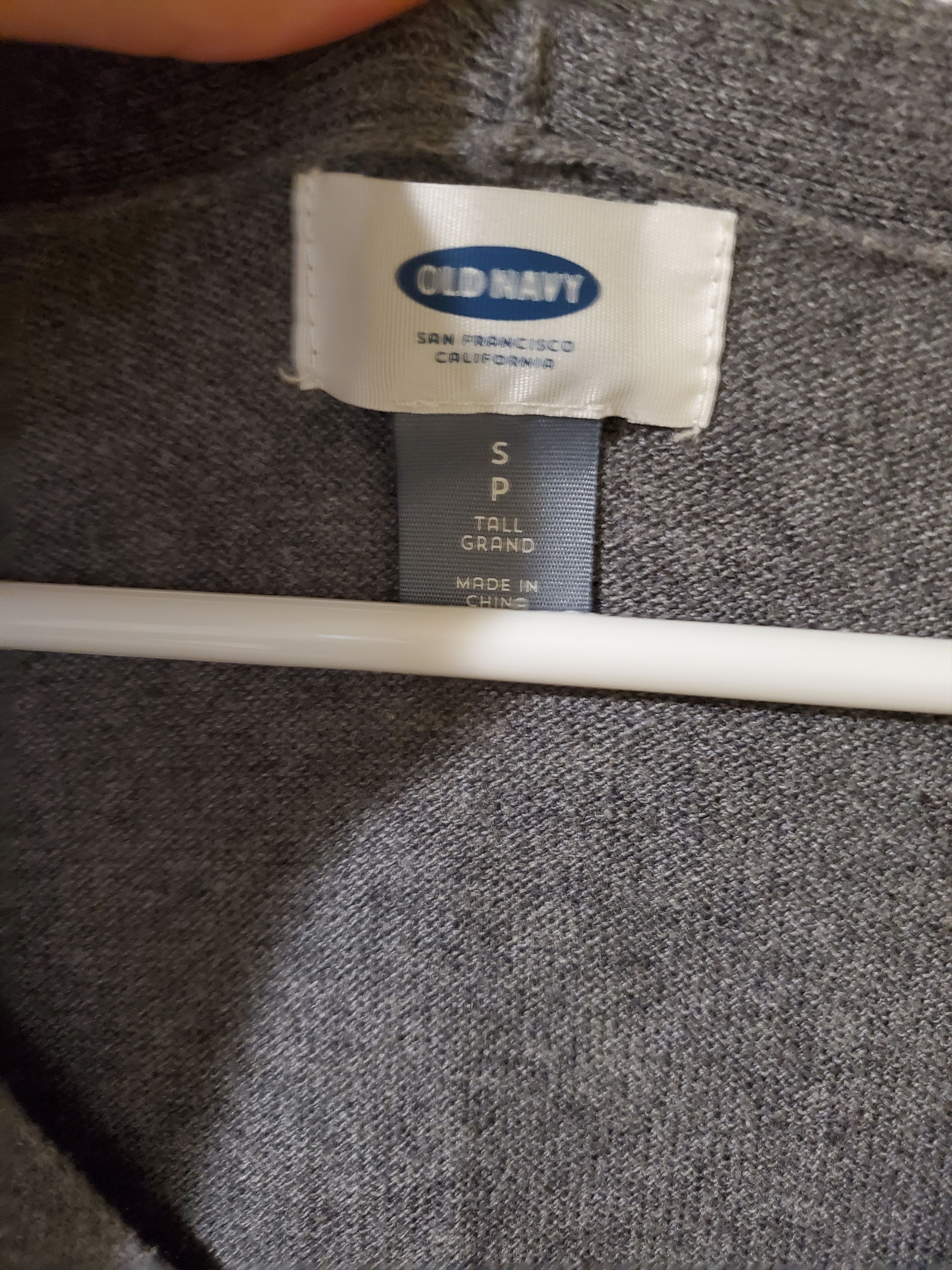 Old Navy Old Navy Gray + White Striped Long Sweater (size small tall) Size S / US 4 / IT 40 - 3 Thumbnail