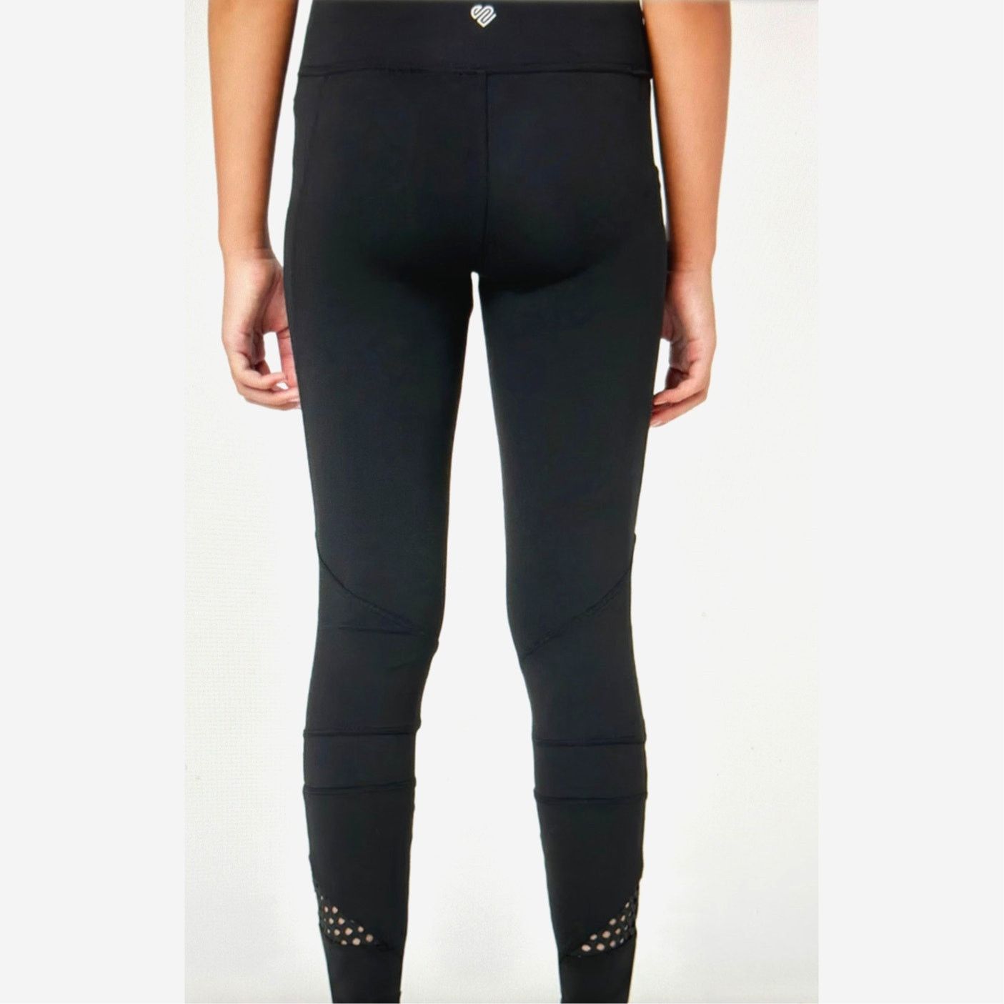 Other Justice Mesh Cut Out Full Length Leggings Black kids M (10) Size 32" / US 10 / IT 46 - 4 Thumbnail