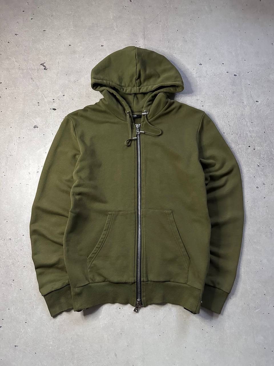Balmain Balmain Paris Men’s Zip Hoodie Olive Green Luxury Biker Size US S / EU 44-46 / 1 - 6 Thumbnail