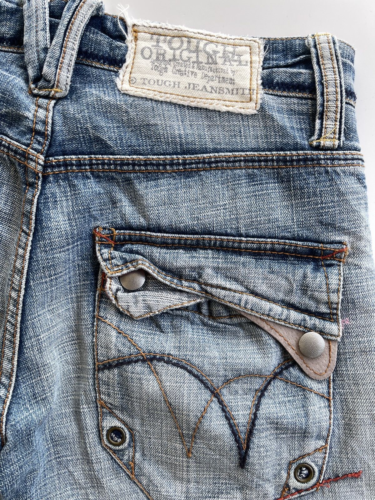 Japanese Brand Tough Jeansmith Curve Crazy Distressed Denim Size US 30 / EU 46 - 11 Thumbnail