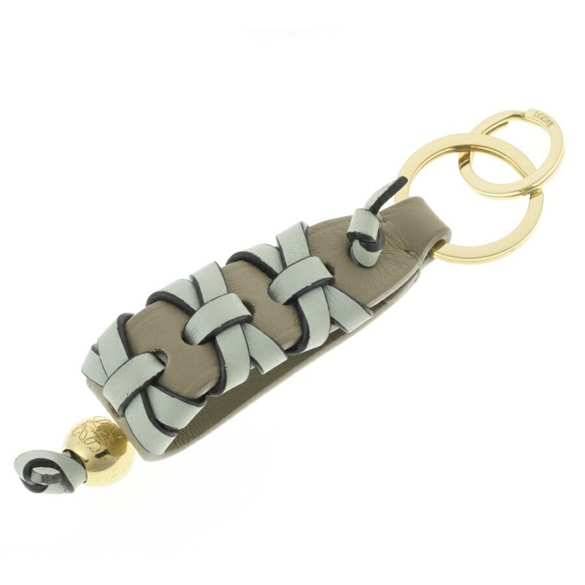 Loewe LOEWE Cross Braided Key Ring Keychain C621231X04 Classic Calfskin Greige S-159110 Size ONE SIZE - 1 Thumbnail