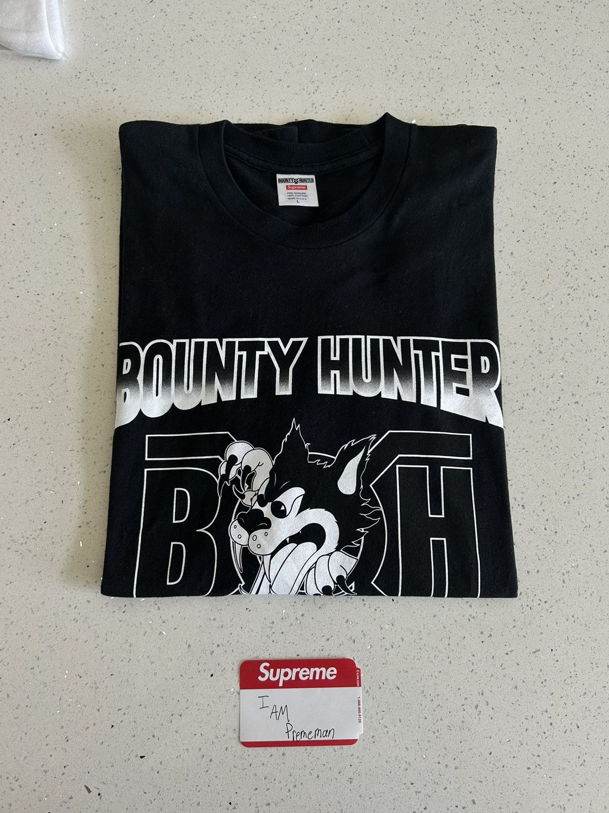Supreme Supreme x Bounty Hunter Wolf Tee black large FW23 | Grailed