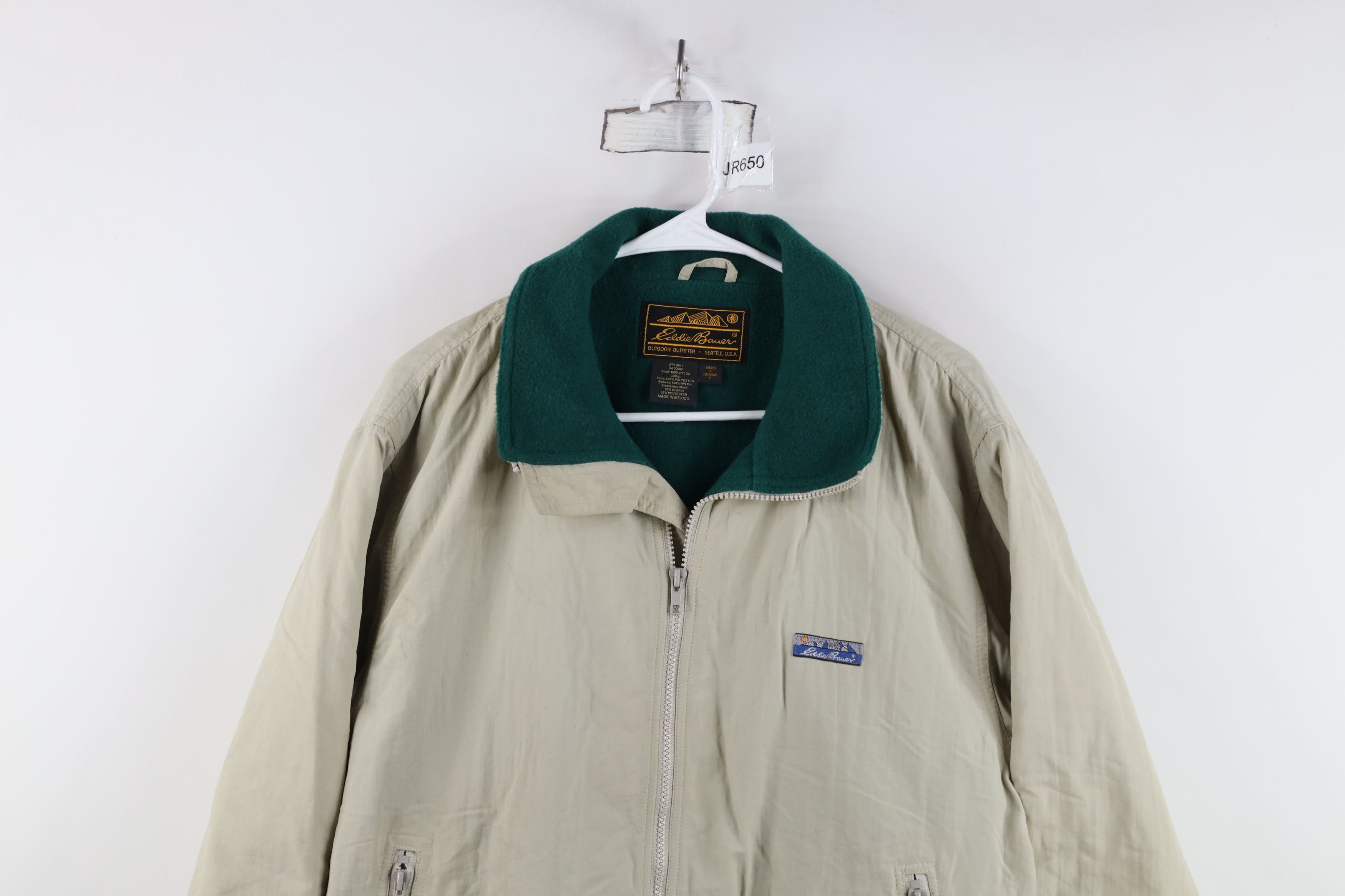 Eddie Bauer Vintage 90s Eddie Bauer Fleece Lined Zip Bomber Jacket Beige Size US S / EU 44-46 / 1 - 2 Thumbnail