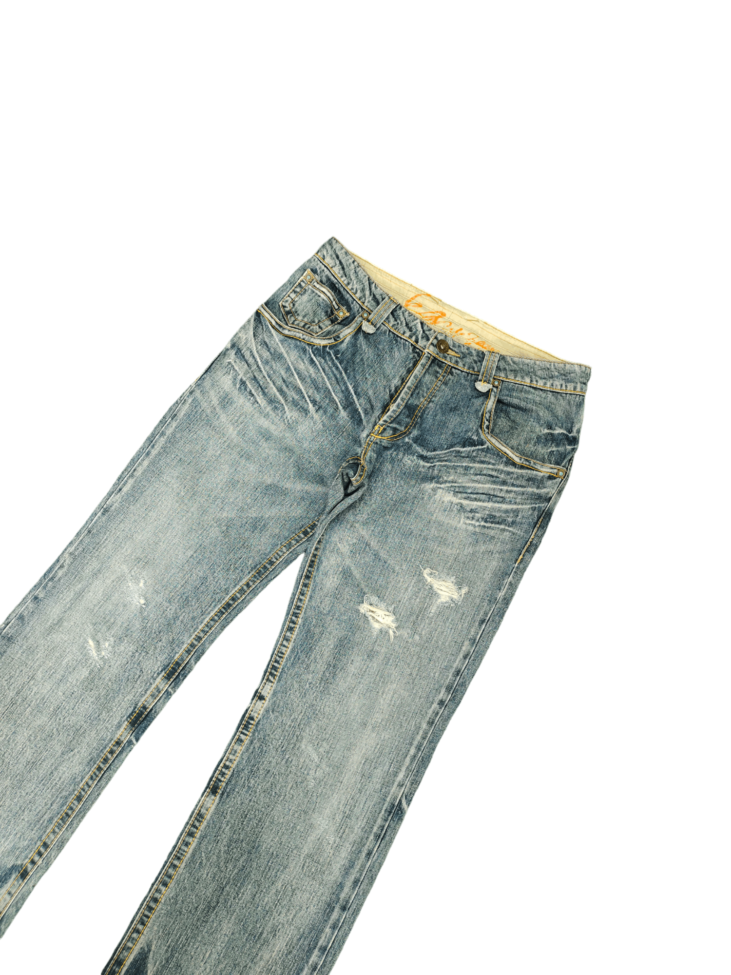 Ermenegildo Zegna EZ By Zegna Distressed Denim Jeans Ermenegildo Zegna Size US 31 - 6 Thumbnail