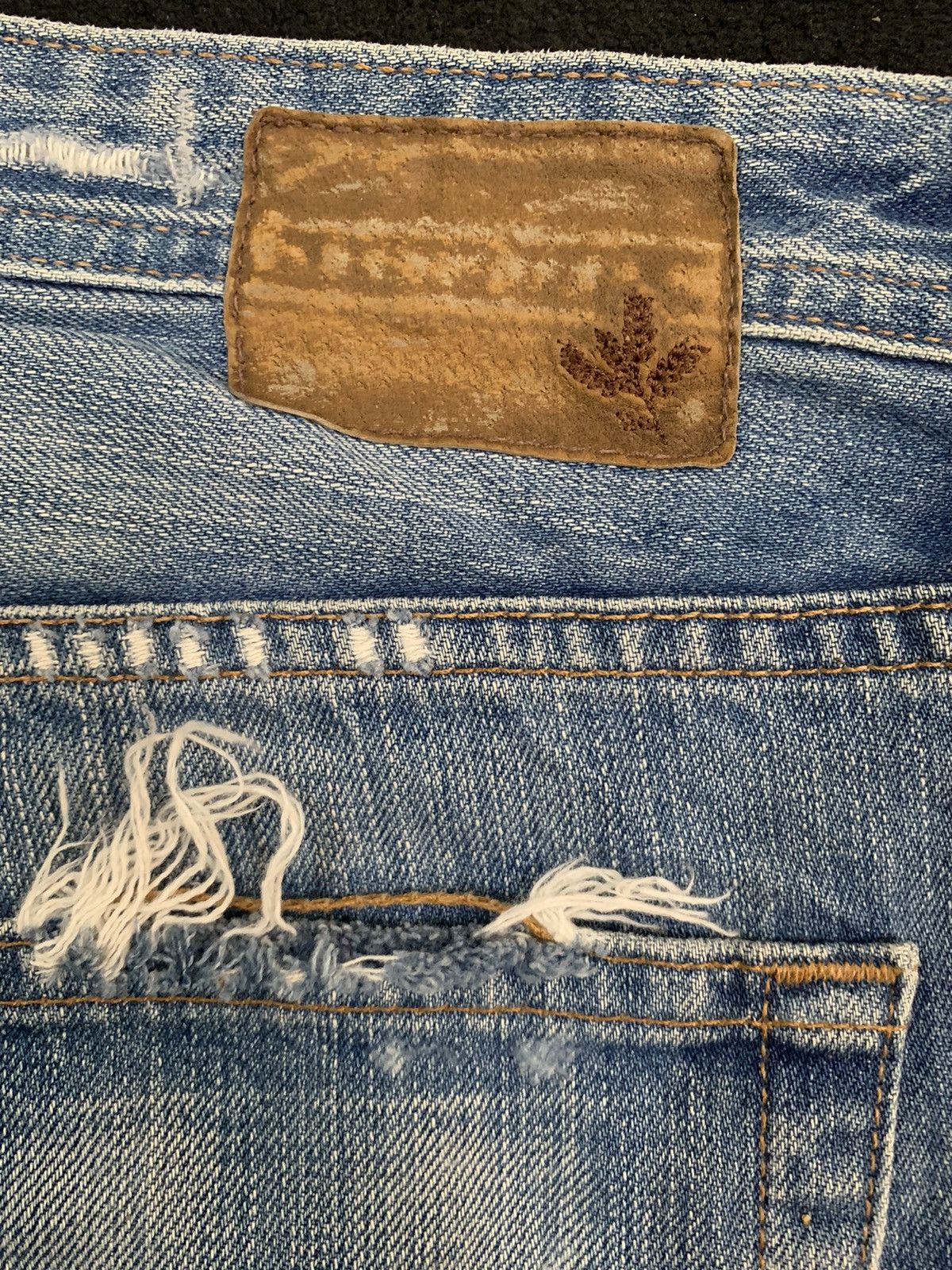 KMRii Vintage Adriano Goldschmied Mud Wash Loose Distressed Jeans Size US 34 / EU 50 - 13 Thumbnail