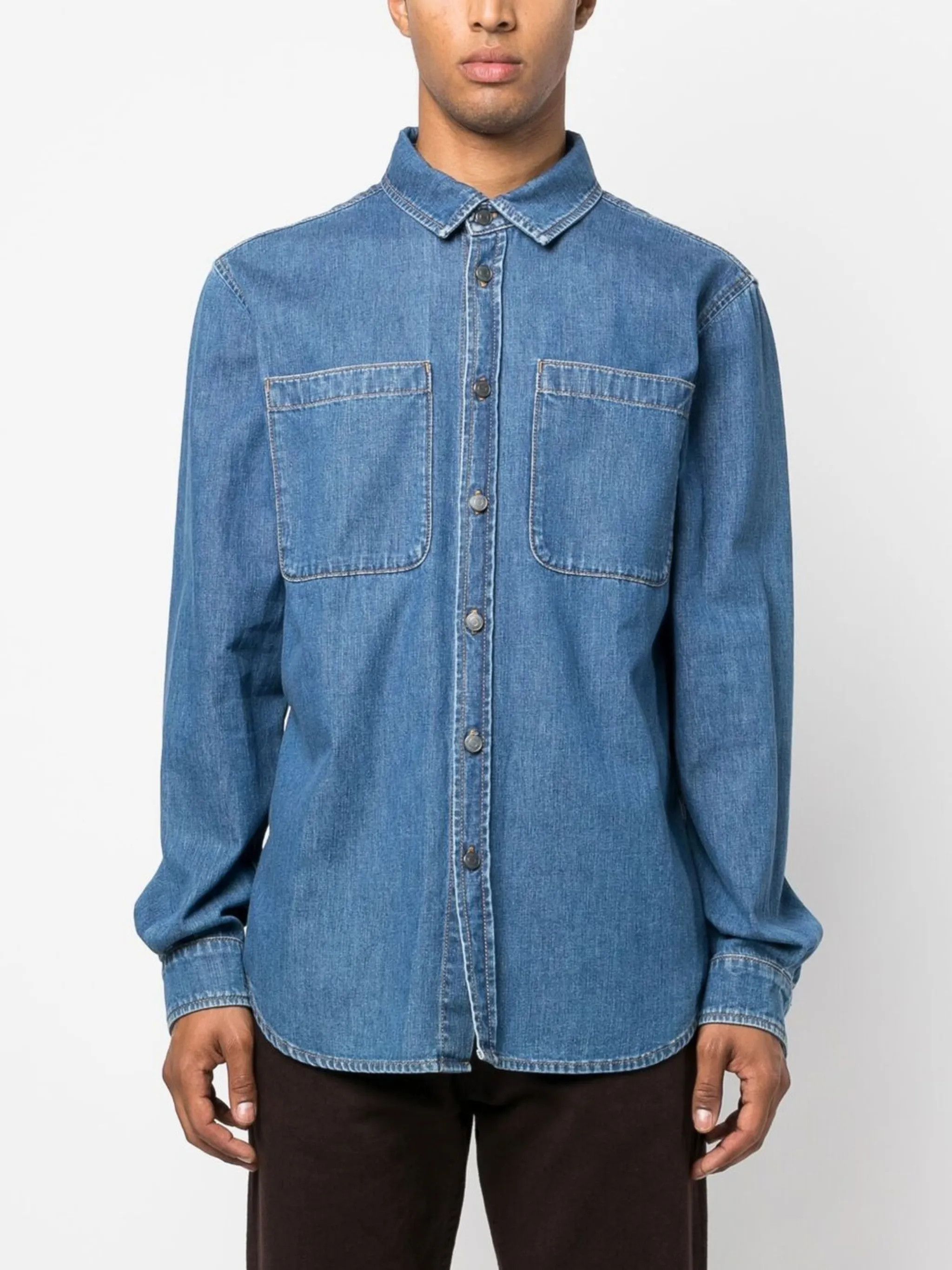 Moschino o1y0225 Denim Shirt in Blue Size US M / EU 48-50 / 2 - 3 Thumbnail
