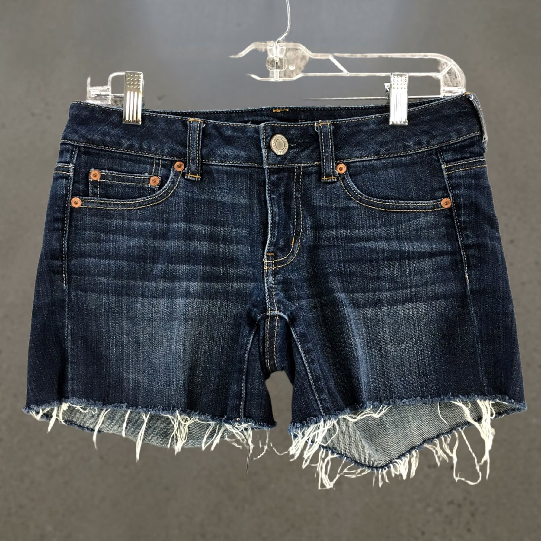 American Eagle Outfitters American Eagle Outfitters Cut Off Shorts Womens 2 Blue Denim Low Rise Zip Fly Size 30" / US 8 / IT 44 - 1 Thumbnail