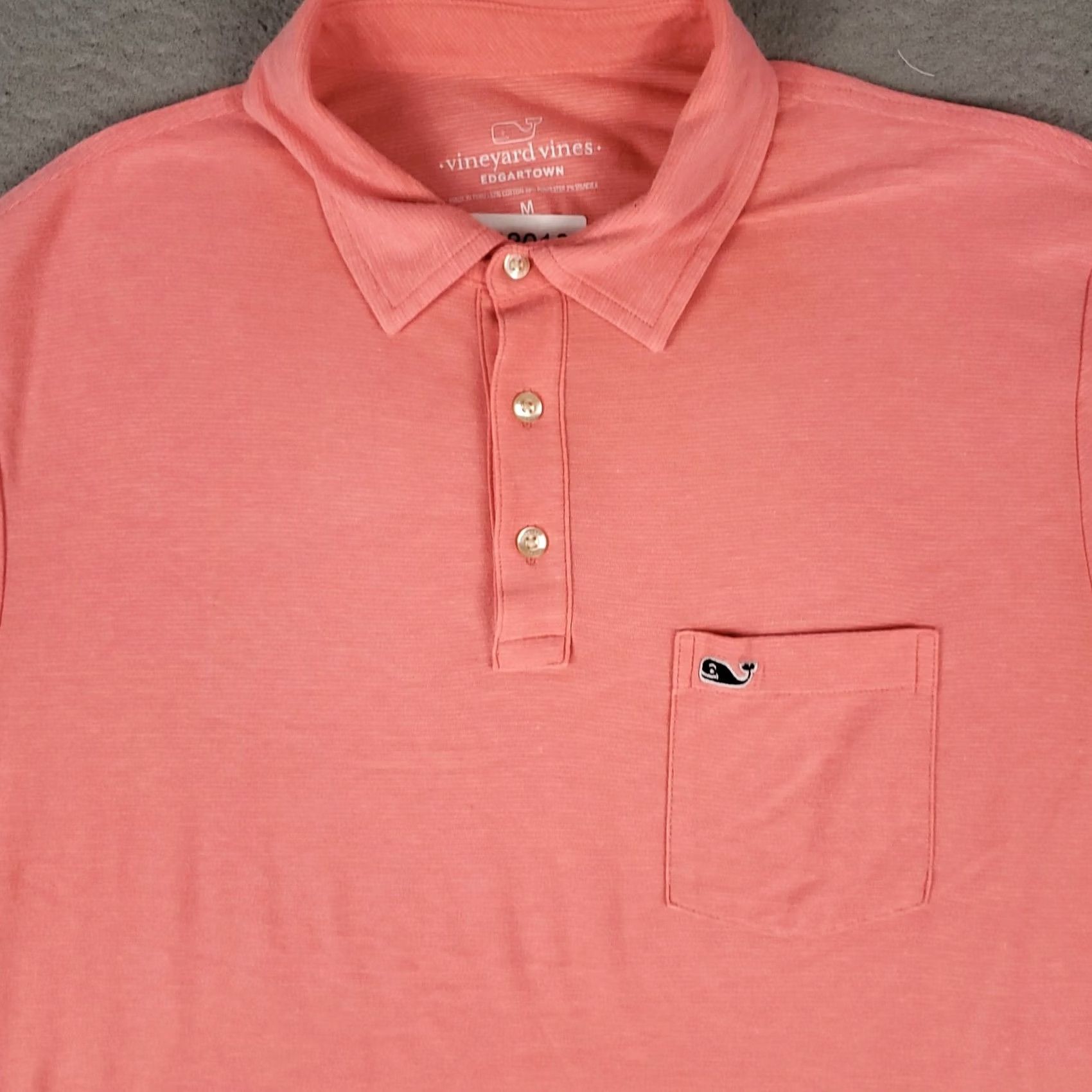 Vineyard Vines Vineyard Vines Polo Shirt Mens M Coral Edgartown Whale Short Sleeve Polo Shirt Mens M Coral Pink Casual Classic Preppy Golf Baseball Size US M / EU 48-50 / 2 - 2 Thumbnail