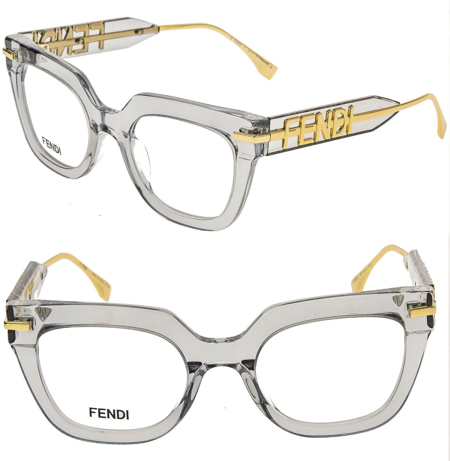 Fendi FENDI FENDIGRAPHY HOBO 50065 001 Eyeglass Frame FE50065I Size ONE SIZE - 1 Thumbnail