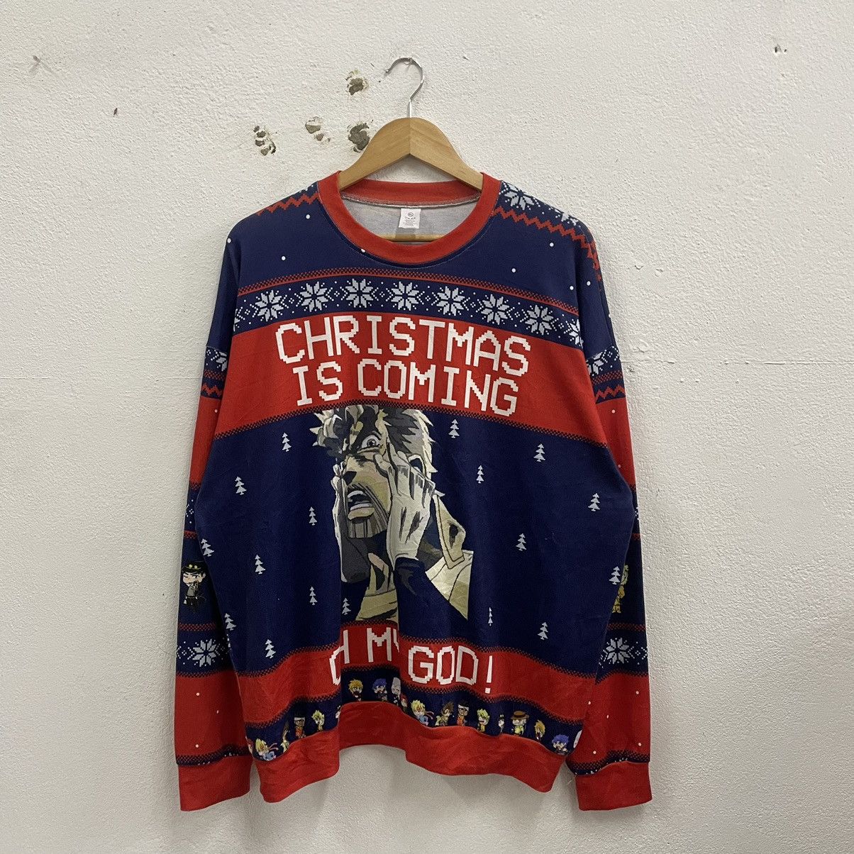 Anime × Vintage 🔥Vintage Christmas Is Coming Promo Anime Design Sweatshirts Size US L / EU 52-54 / 3 - 1 Thumbnail