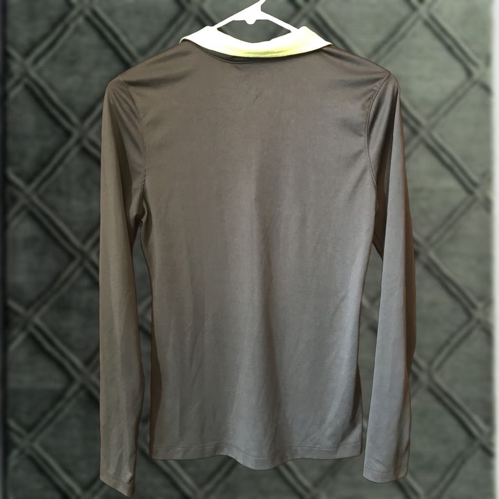 Vintage Danskin Now Small Womens Semi-fitted Long Sleeve Gray 1/4 Zip Pullover Top B424 Size S / US 4 / IT 40 - 1 Thumbnail