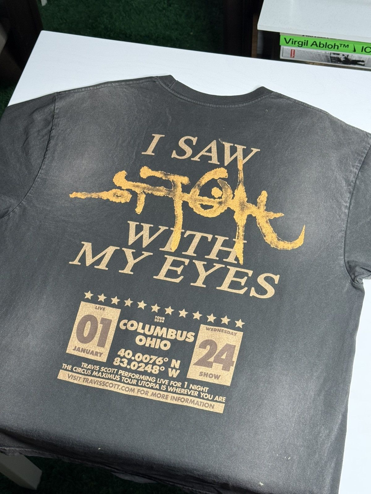 Travis Scott Travis Scott Utopia Tour Tee "Washed Black" [XL] PREOWNED Size US XL / EU 56 / 4 - 2 Thumbnail