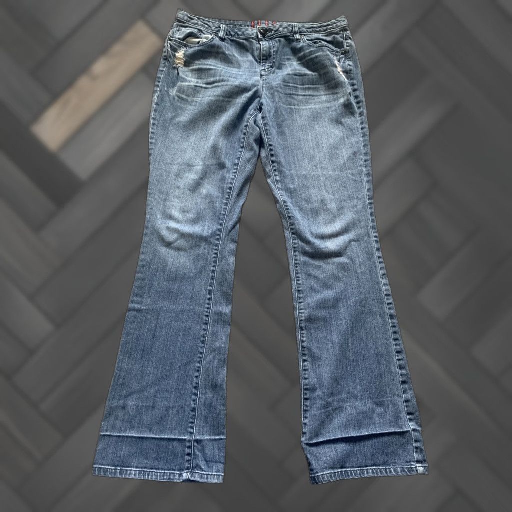 Vintage VINTAGE ELLE Womens Stretch Denim Boot Cut Jeans Size 14 Blue Denim Bootcut 31 Inseam Womens 14 Stretch Jeans Size 36" / US 14 / IT 50 - 1 Thumbnail