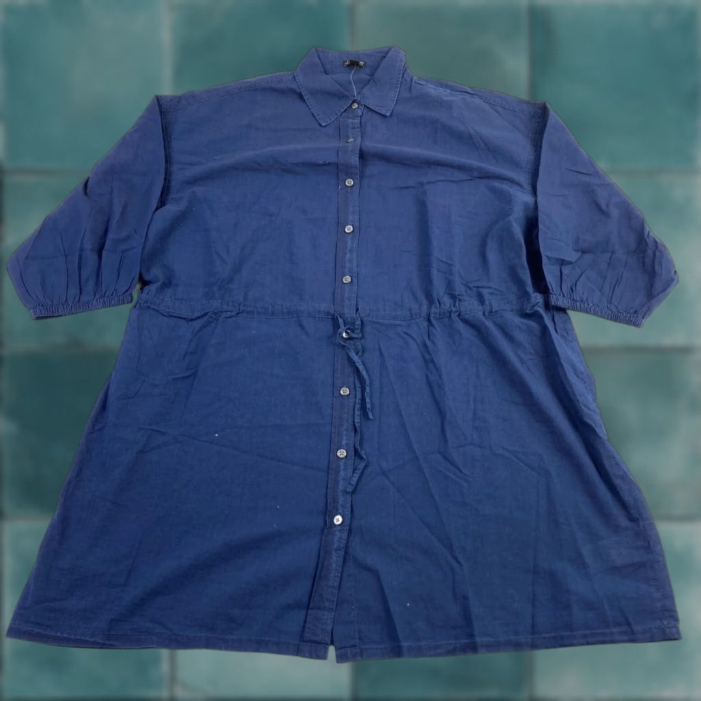 J.Crew J.CREW Shirt Dress Women's Small Blue Cinched Waist Cotton Voile Breezy Cover Up Size S / US 4 / IT 40 - 1 Thumbnail