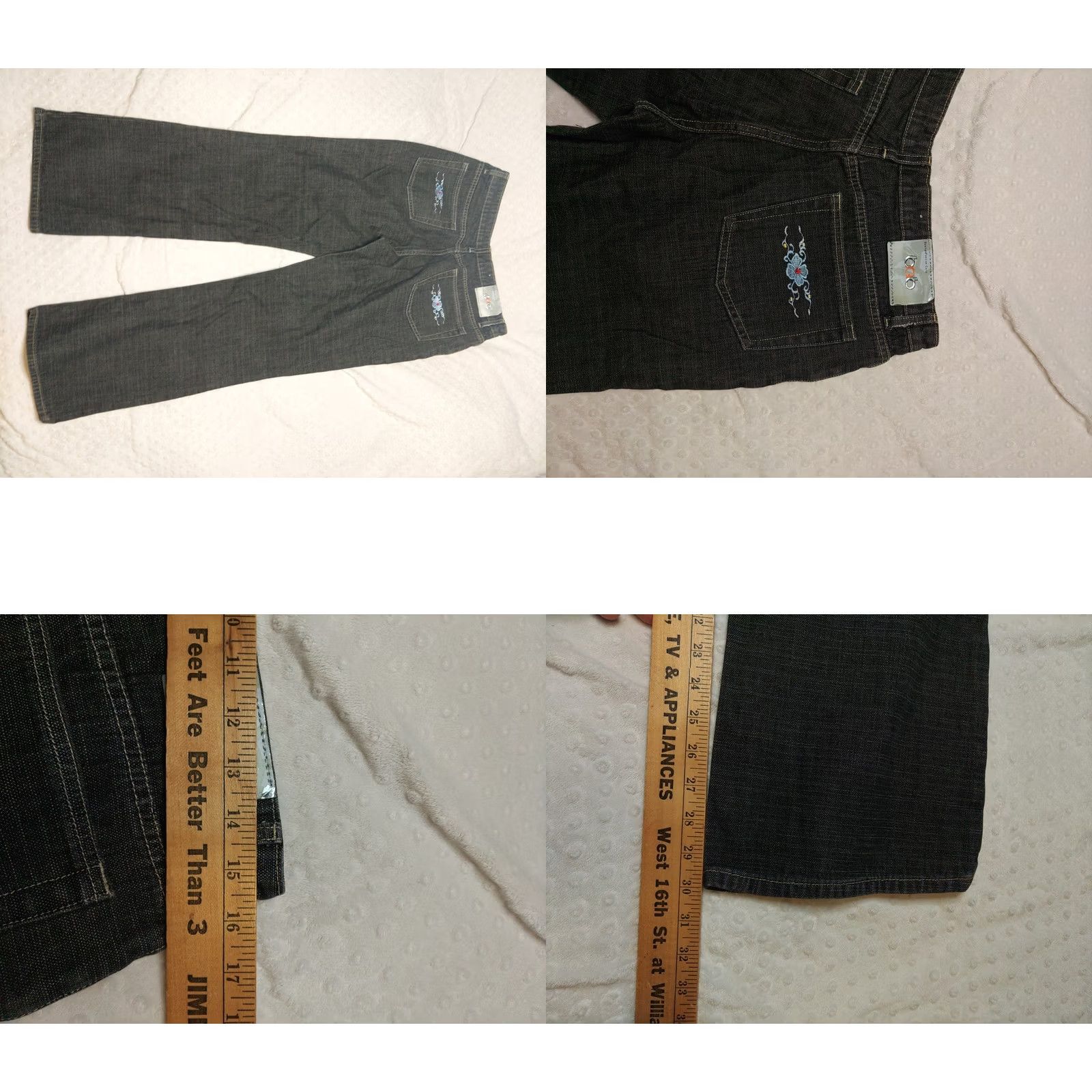 Denime BQB Jeans Womens Size 17 Regular Mid Rise Denim Black 31x30 Embroidery Bohemian 90s Jeans Mens? Size 38" / US 16 / IT 52 - 8 Thumbnail