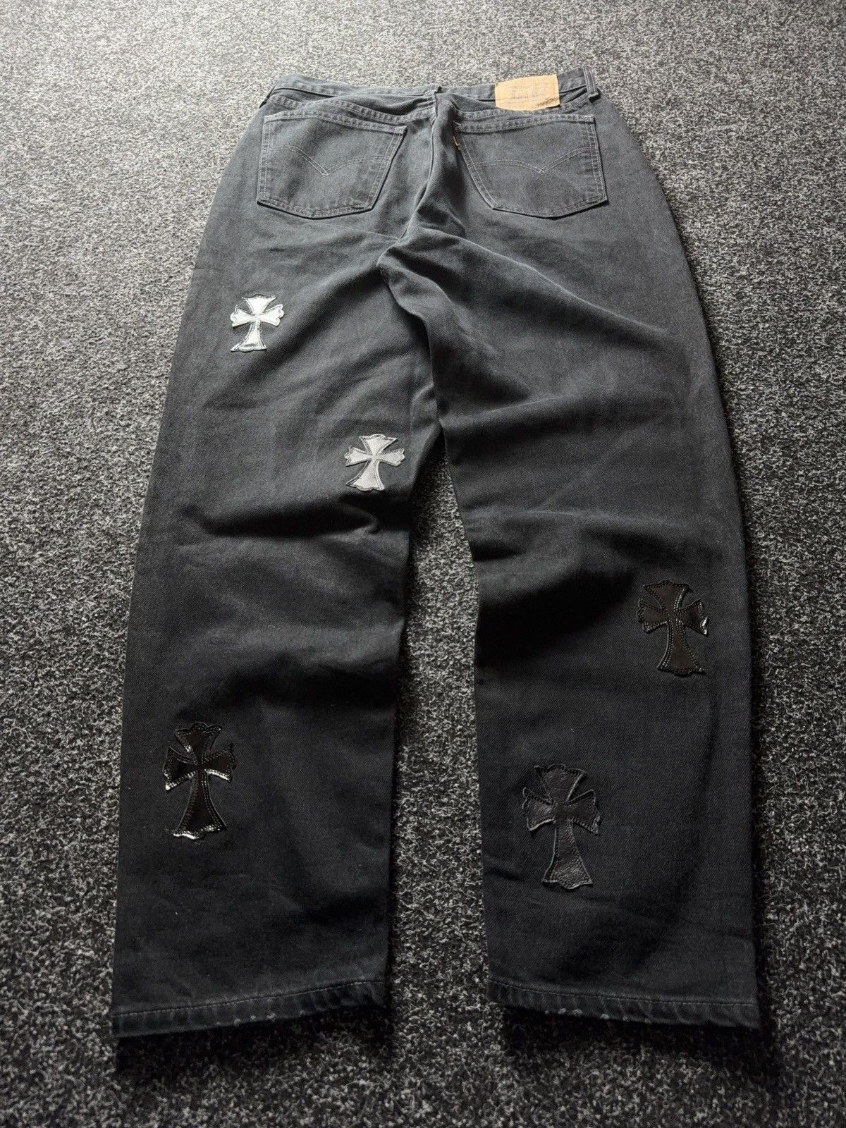 Vintage Vintage 90s Custom Chrome Hearts Style Cross Denim Jeans Size US 33 - 13 Thumbnail