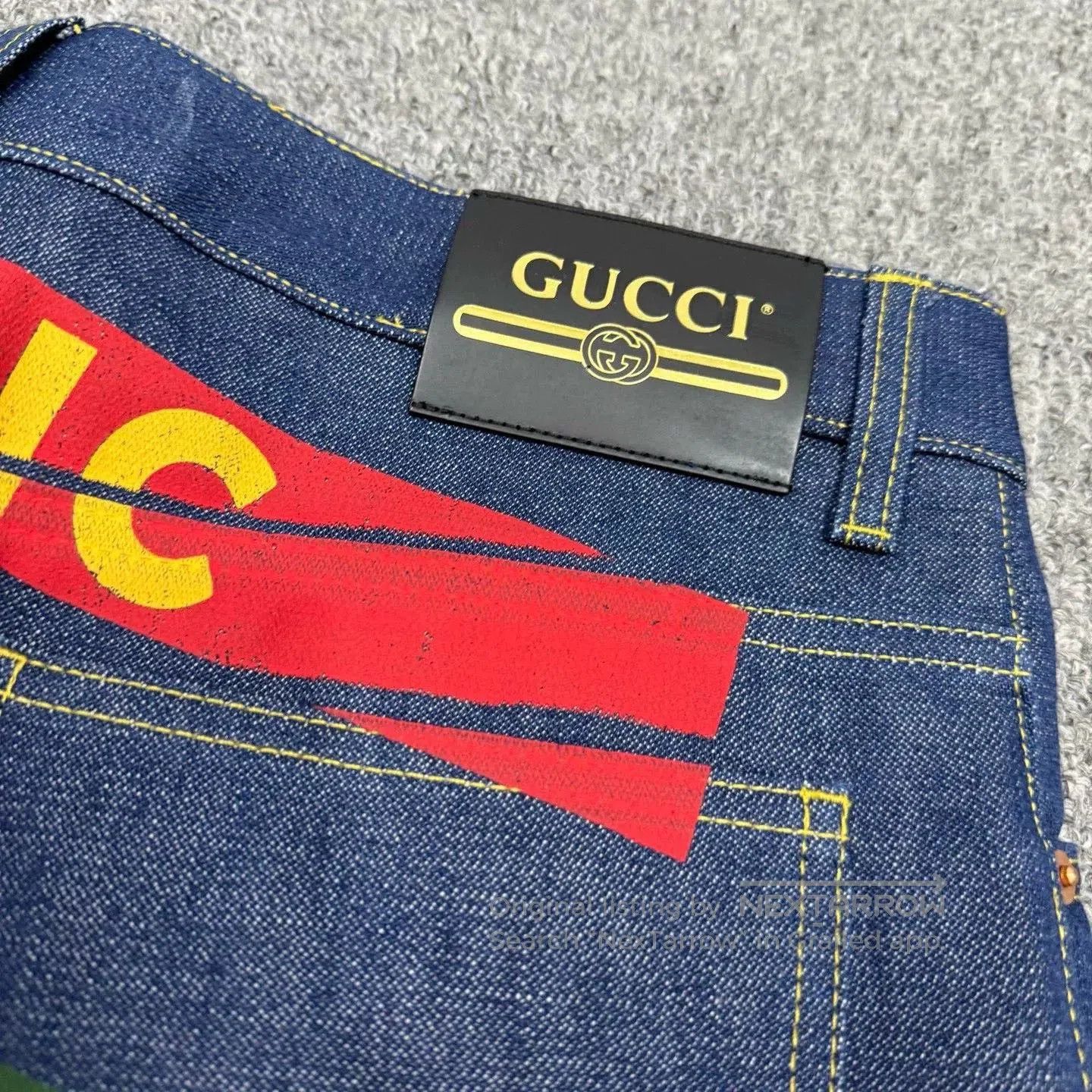 Gucci Gucci Large Logo Denim Shorts. Size US 34 / EU 50 - 3 Thumbnail