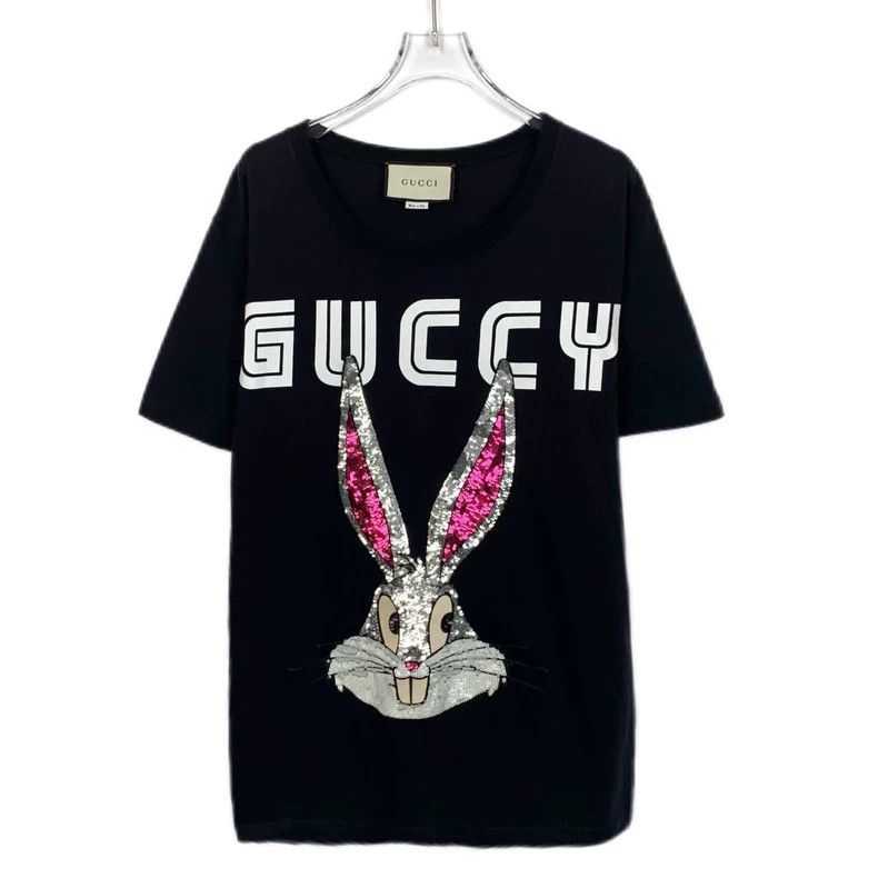 Gucci Gucci Black pattern printed sequin cotton short-sleeved T-s Size US XS / EU 42 / 0 - 1 Thumbnail