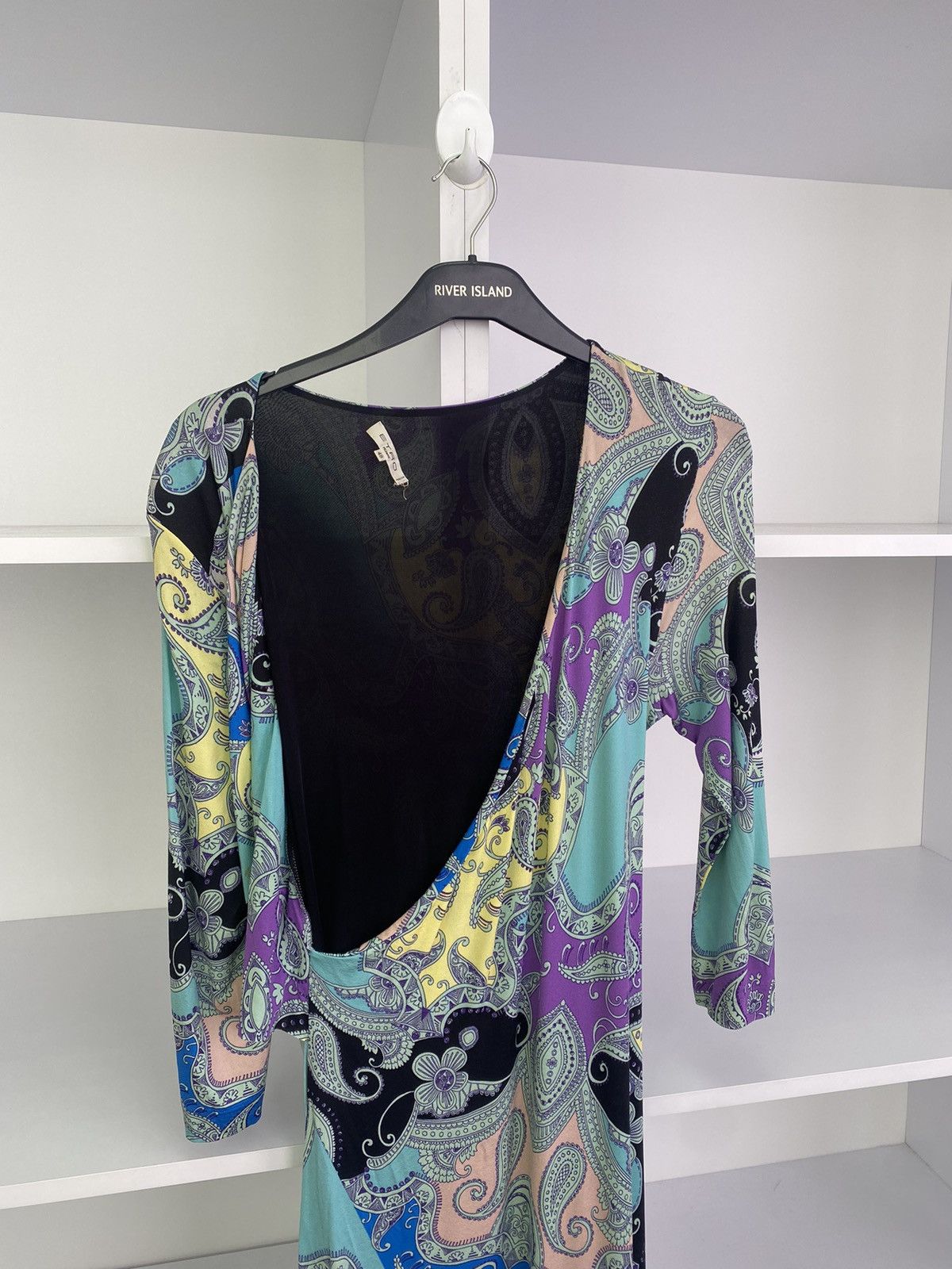 Designer × Etro × Vintage Vintage ETRO Ornament Printed Flared Pleated V Dress Womens Size XL / US 12-14 / IT 48-50 - 4 Thumbnail