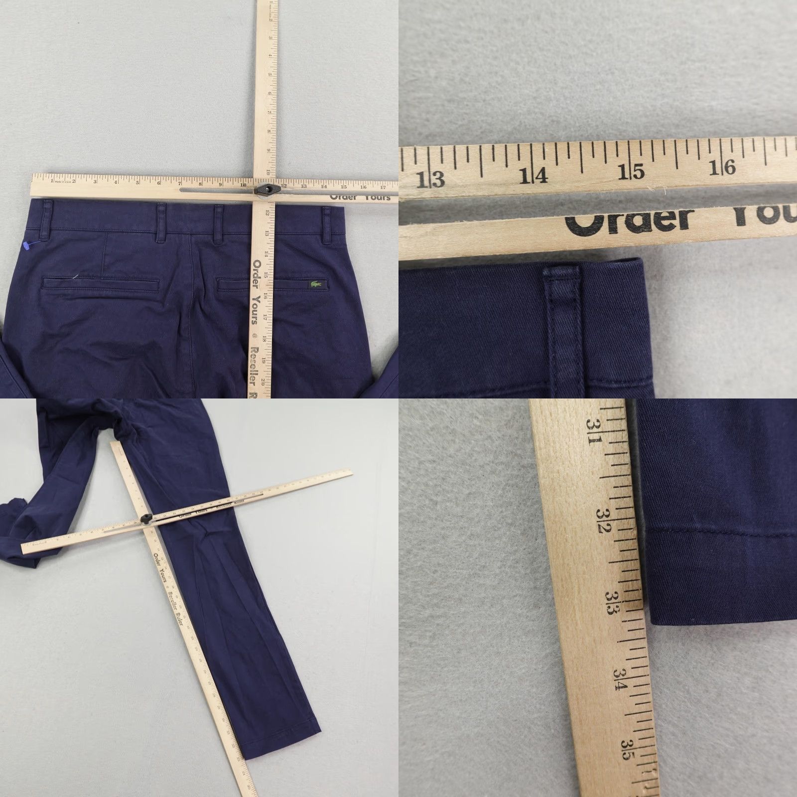Lacoste Lacoste Pants Mens 30x34 Chino Regular Straight Croc Logo Navy Blue 30 Inseam Pockets Stretch Casual Formal Mens Size US 30 / EU 46 - 8 Thumbnail
