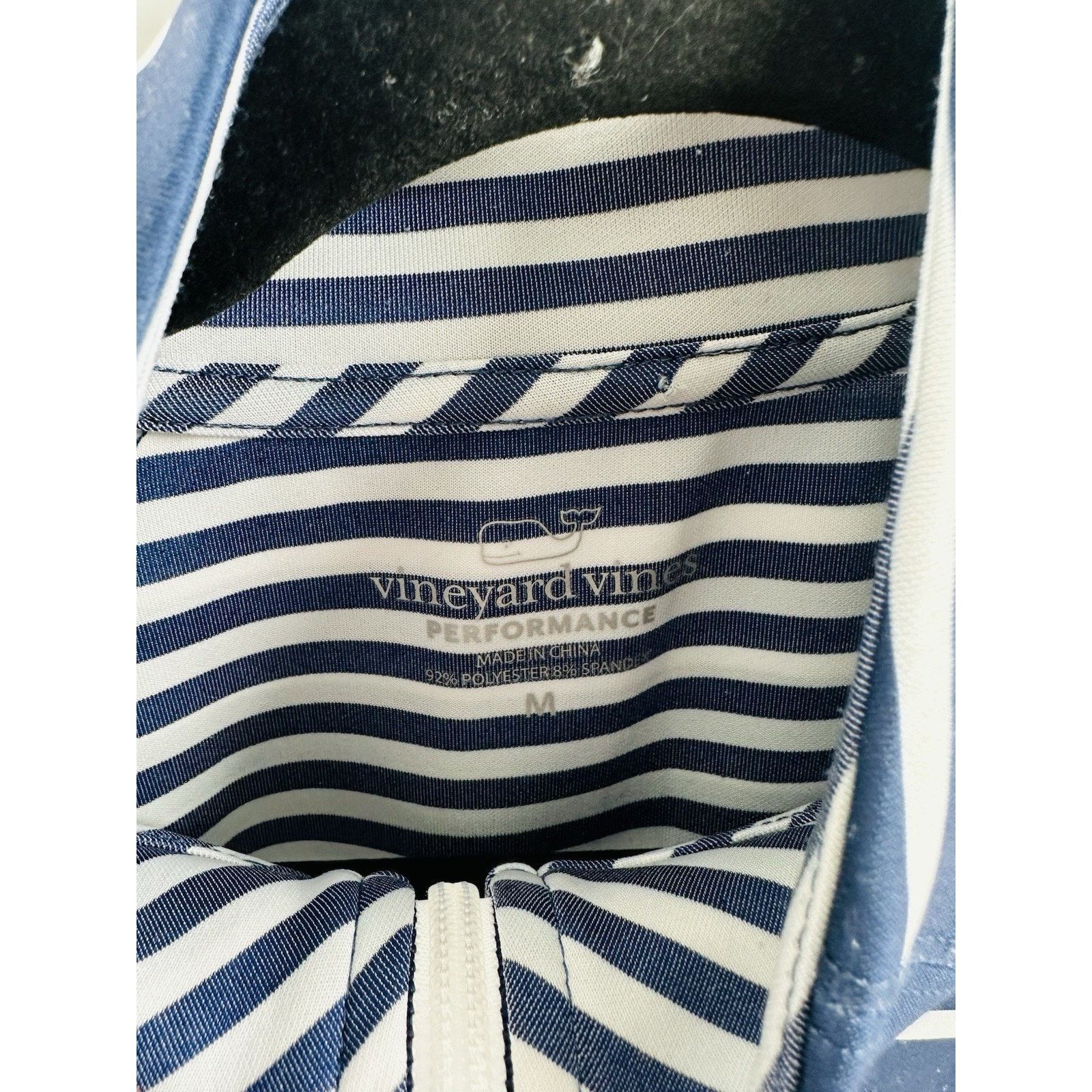 Vineyard Vines Vineyard Vines Blue White Stripe Zip Performance Pullover Size M / US 6-8 / IT 42-44 - 4 Thumbnail